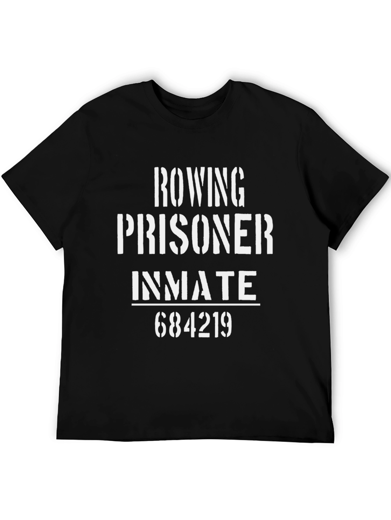 Black Rowing Prisoner Inmate T-Shirt - Funny Rowing Tee view 5