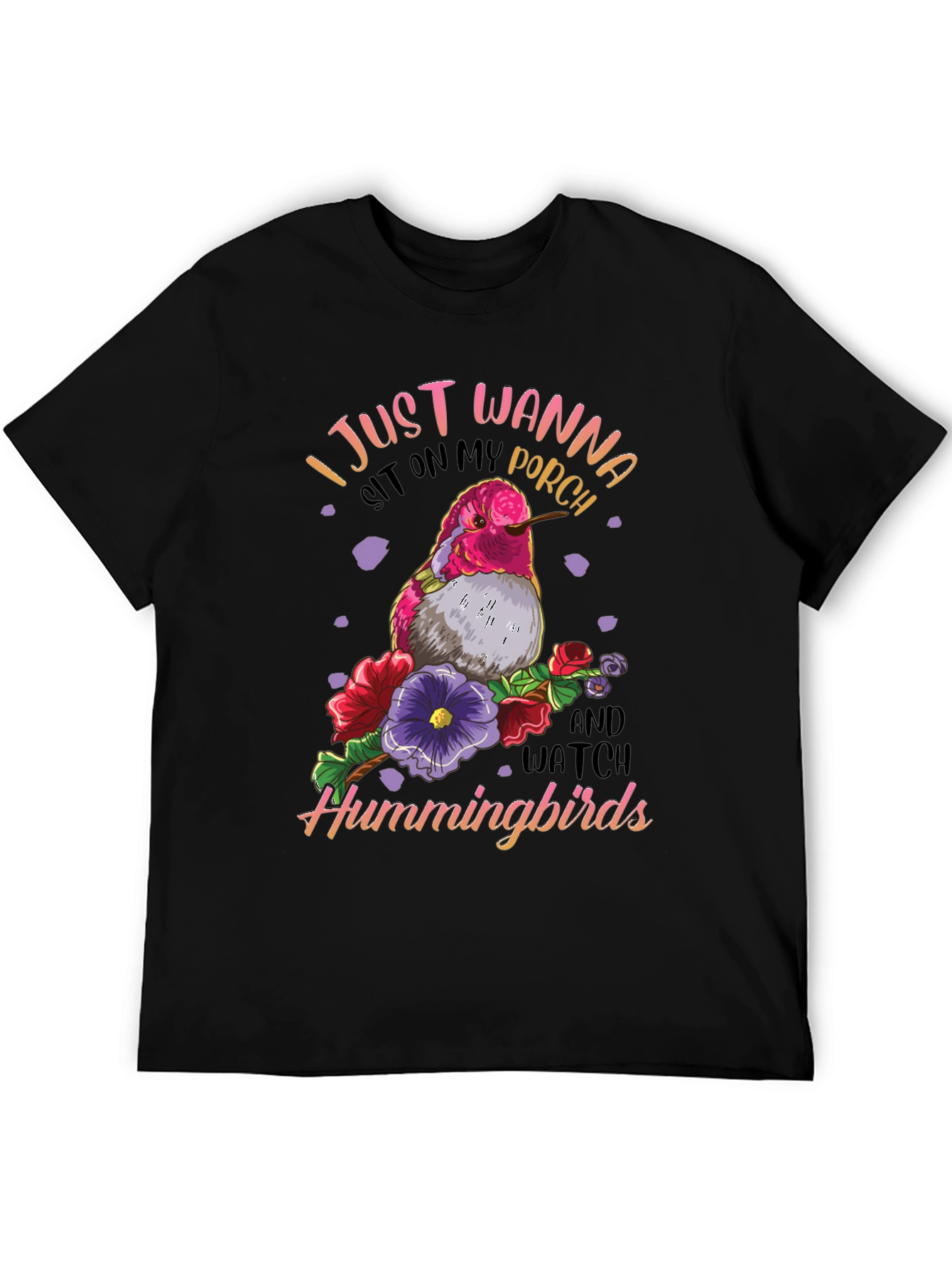 Black Hummingbird Graphic T-Shirt - Porch Sitting Tee view 5