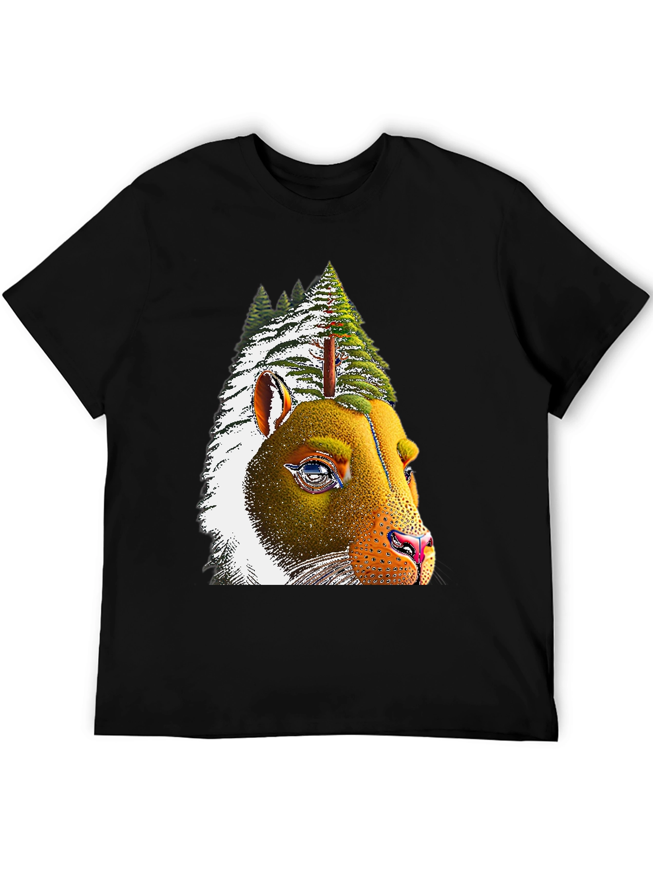 Black Pine Tree Bear T-Shirt - Unique Graphic Tee view 5