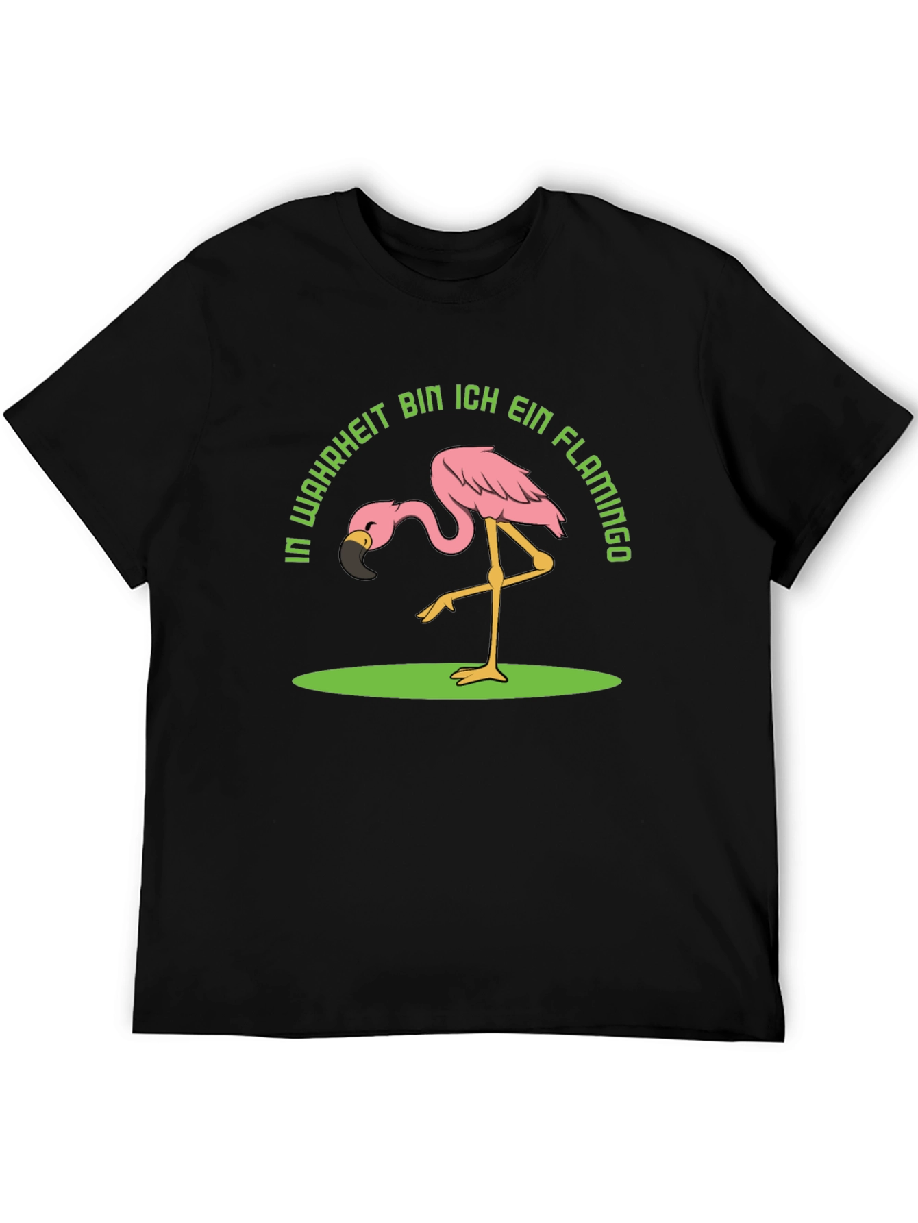 Black Funny Flamingo T-Shirt - In Wahrheit Bin Ich Ein Flamingo view 5