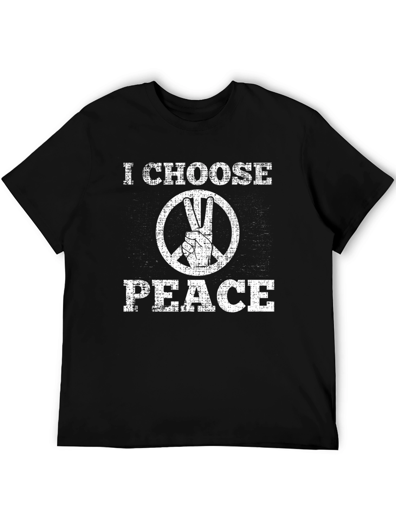 Black I Choose Peace T-Shirt: Vintage Style Graphic Tee view 5