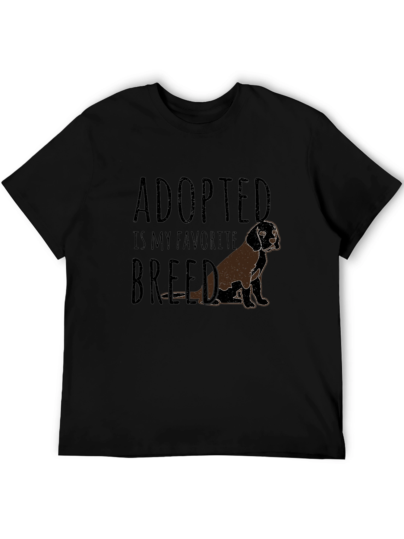 Black Adopted is My Favorite Breed T-Shirt view 5