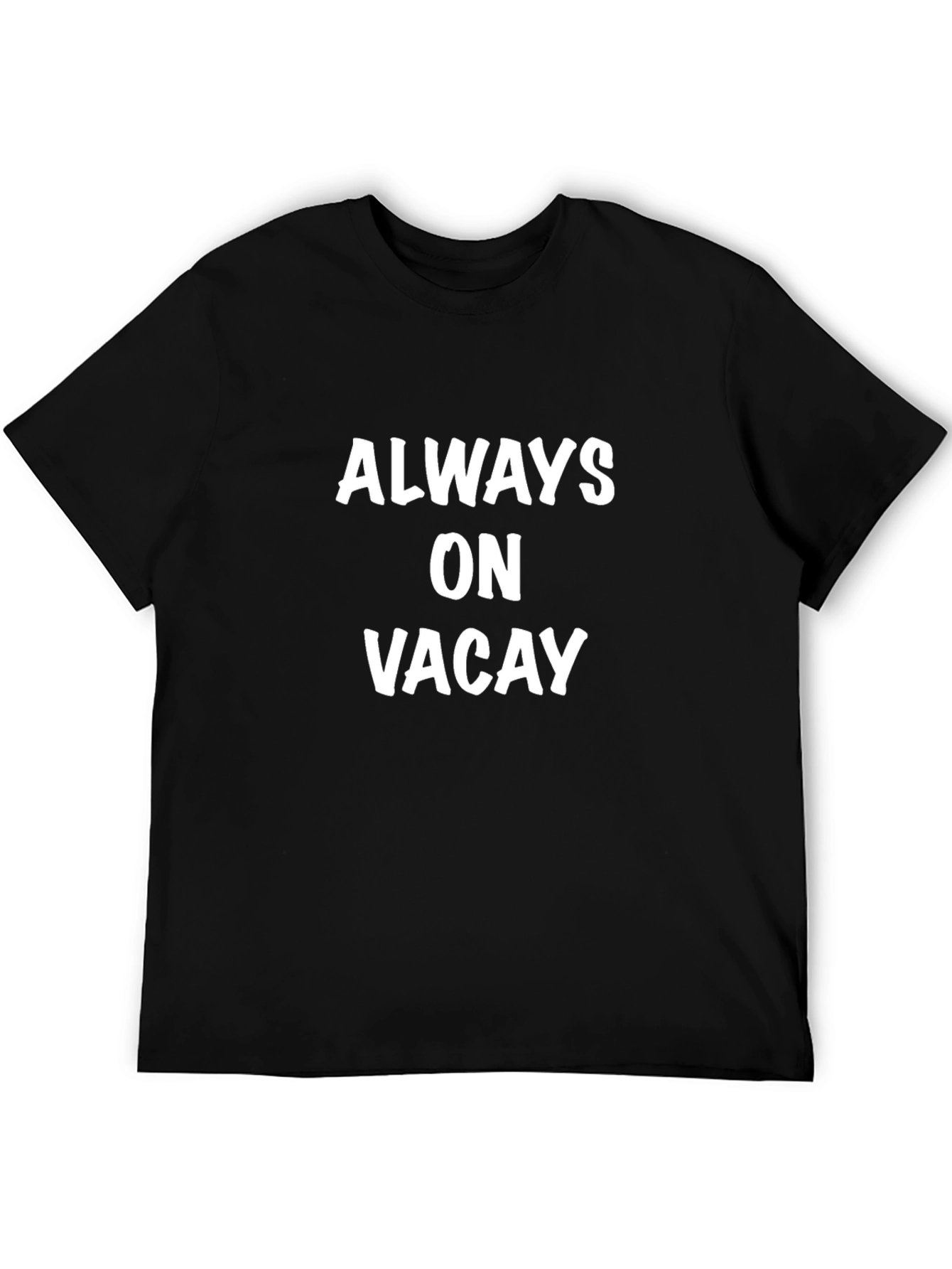 Black Always On Vacay Black Graphic T-Shirt view 5