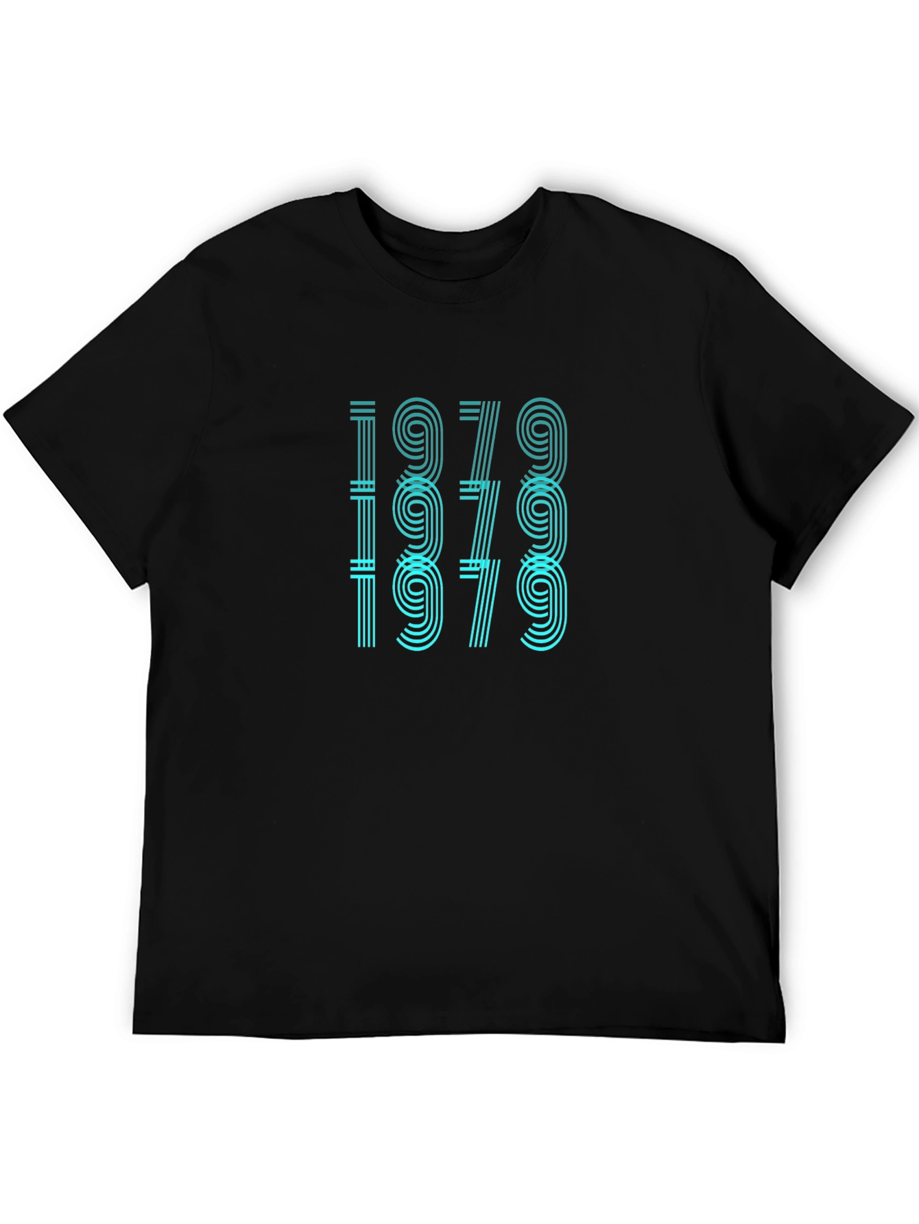 Black Retro 1979 Graphic Print Black T-Shirt view 5