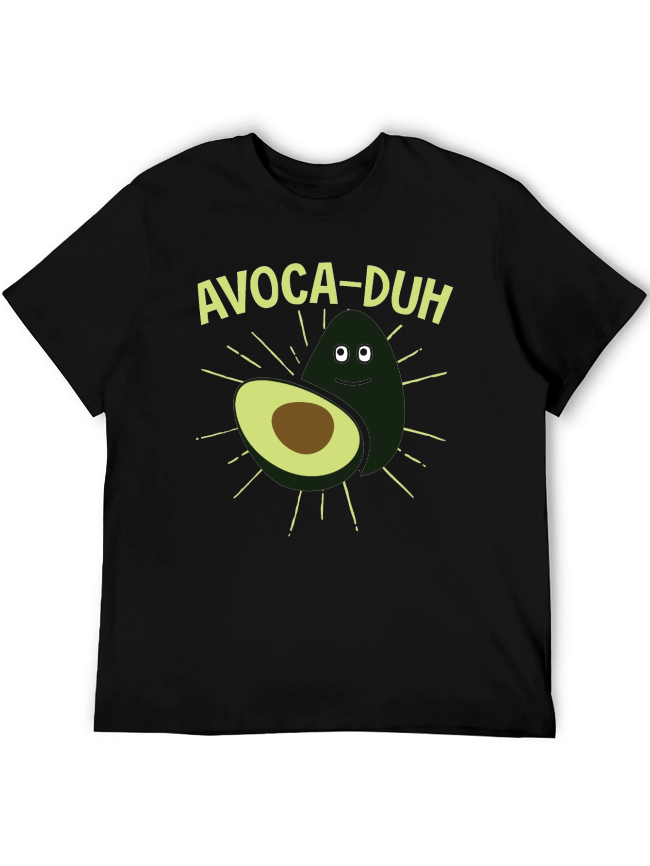 Black Avoca-duh Funny Avocado Graphic T-Shirt view 5