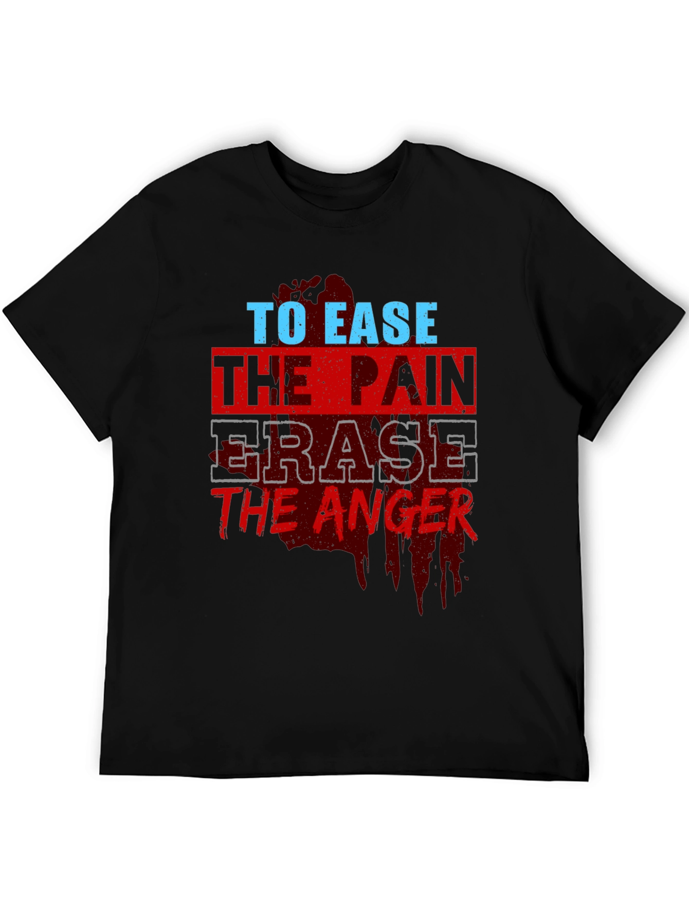 Black To Ease the Pain Men's Black Graphic T-Shirt view 5