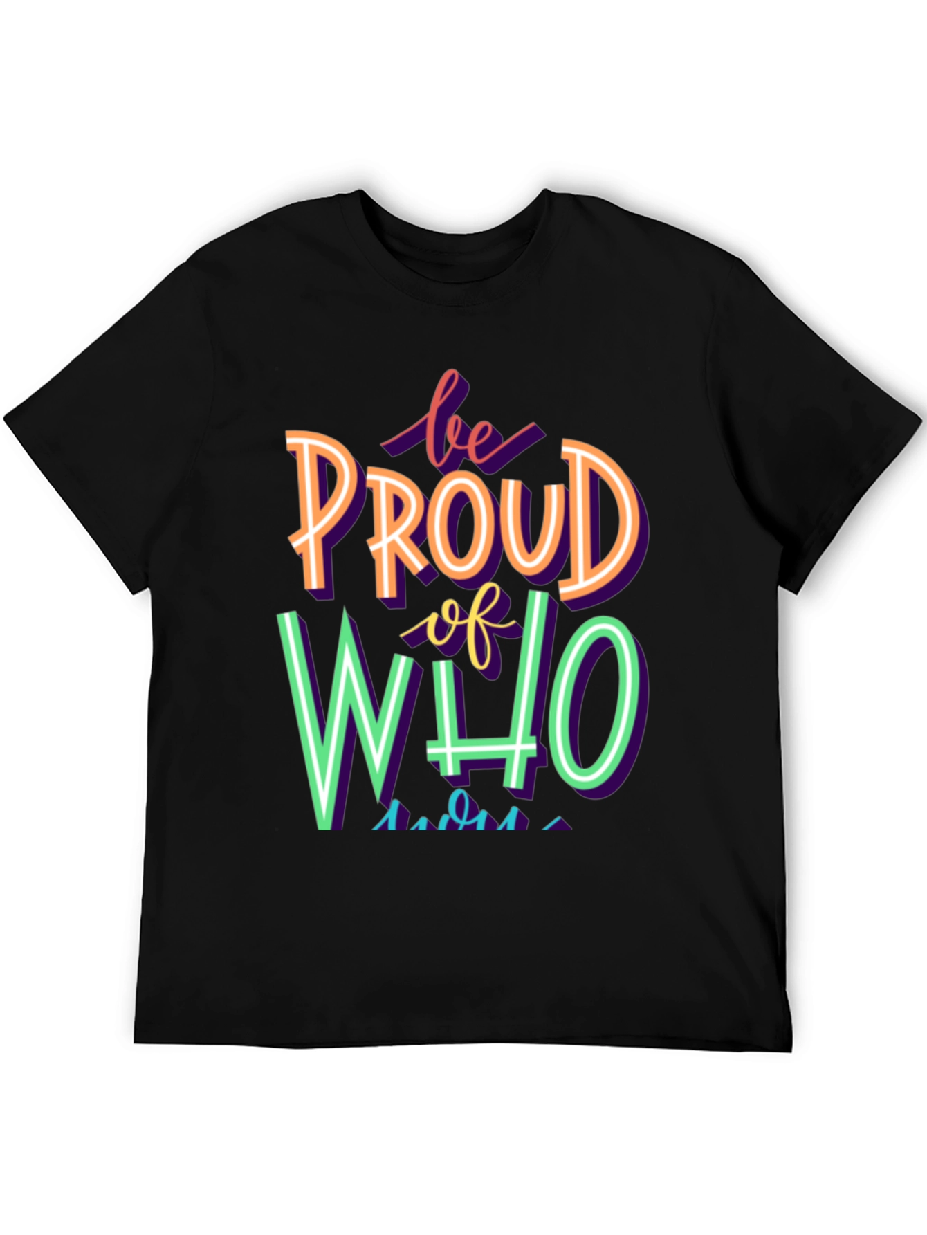 Black Be Proud T-Shirt - Colorful Pride Tee view 5