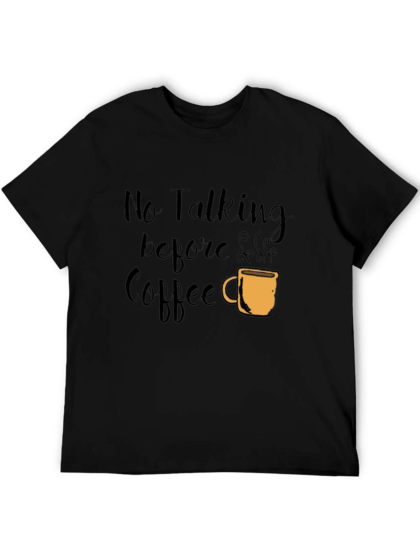 Black No Talking Before Coffee Graphic Tee - Black view 5