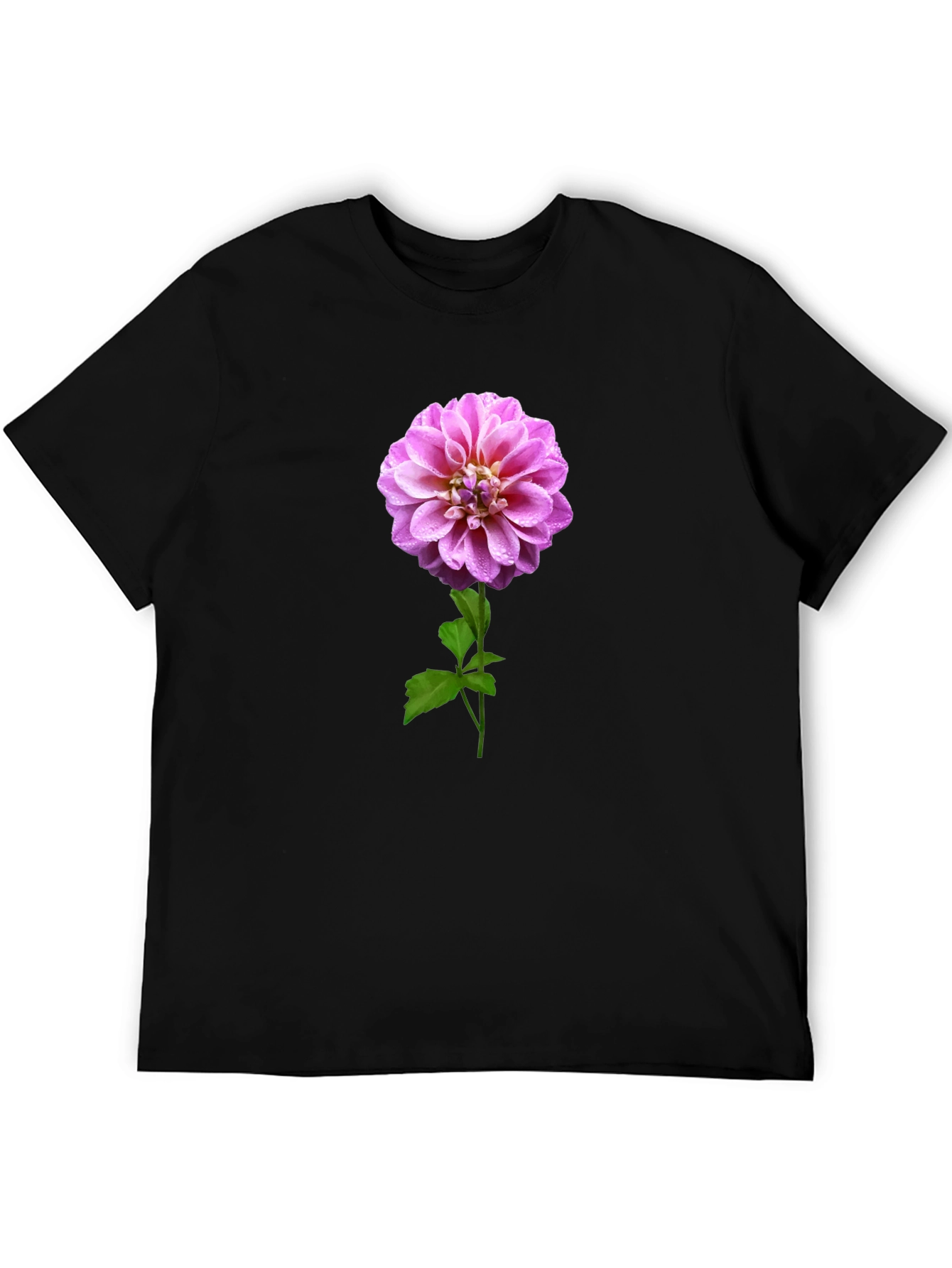 Pink Dahlia Flower Graphic T-Shirt - 5