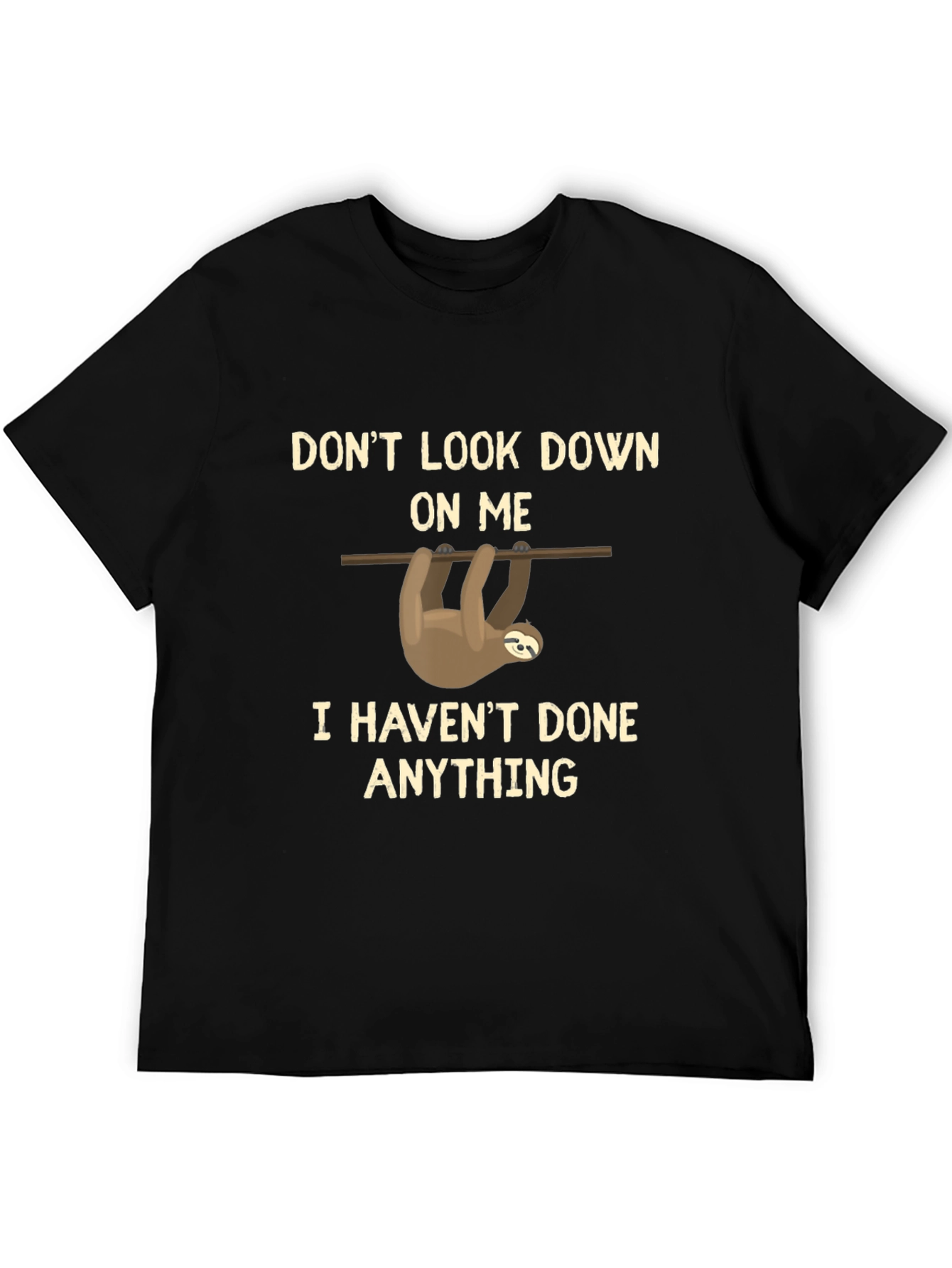 Black Sloth Graphic T-Shirt: Don't Look Down On Me view 5