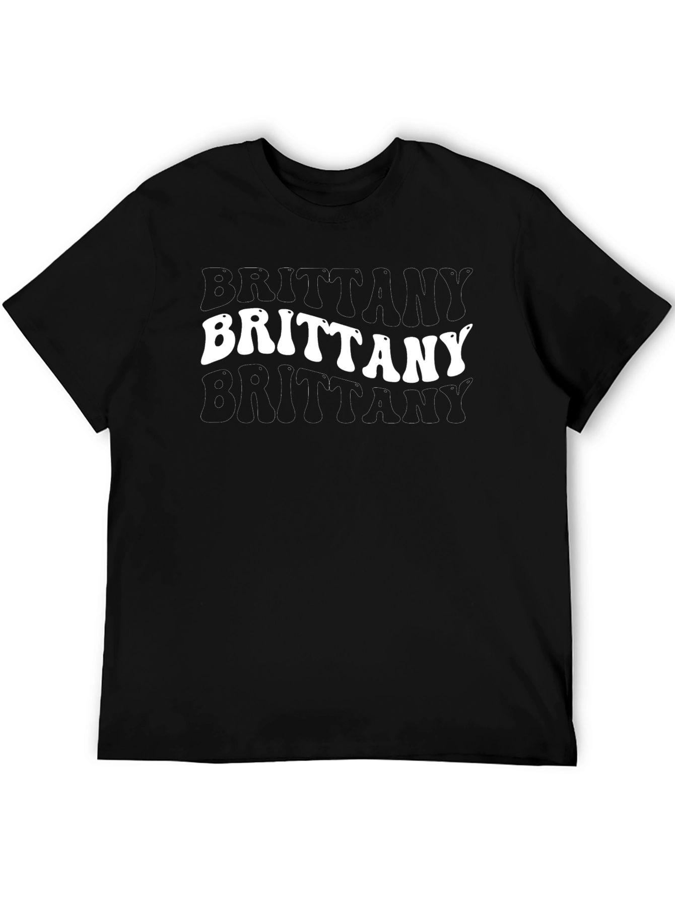 Black Brittany Retro Graphic Tee - Soft Cotton Blend T-Shirt view 5