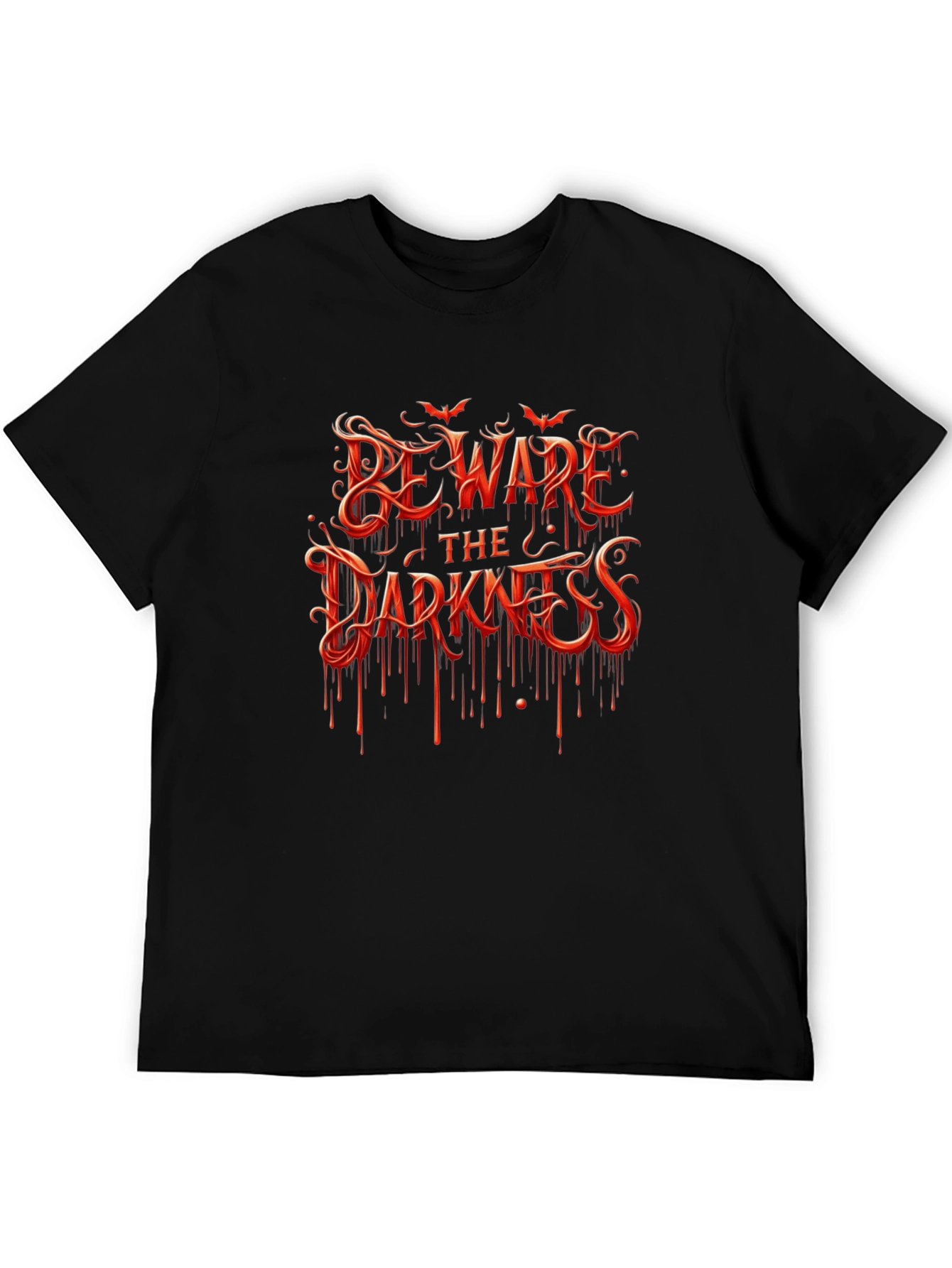Black Beware the Darkness Graphic Tee - Halloween Style view 5