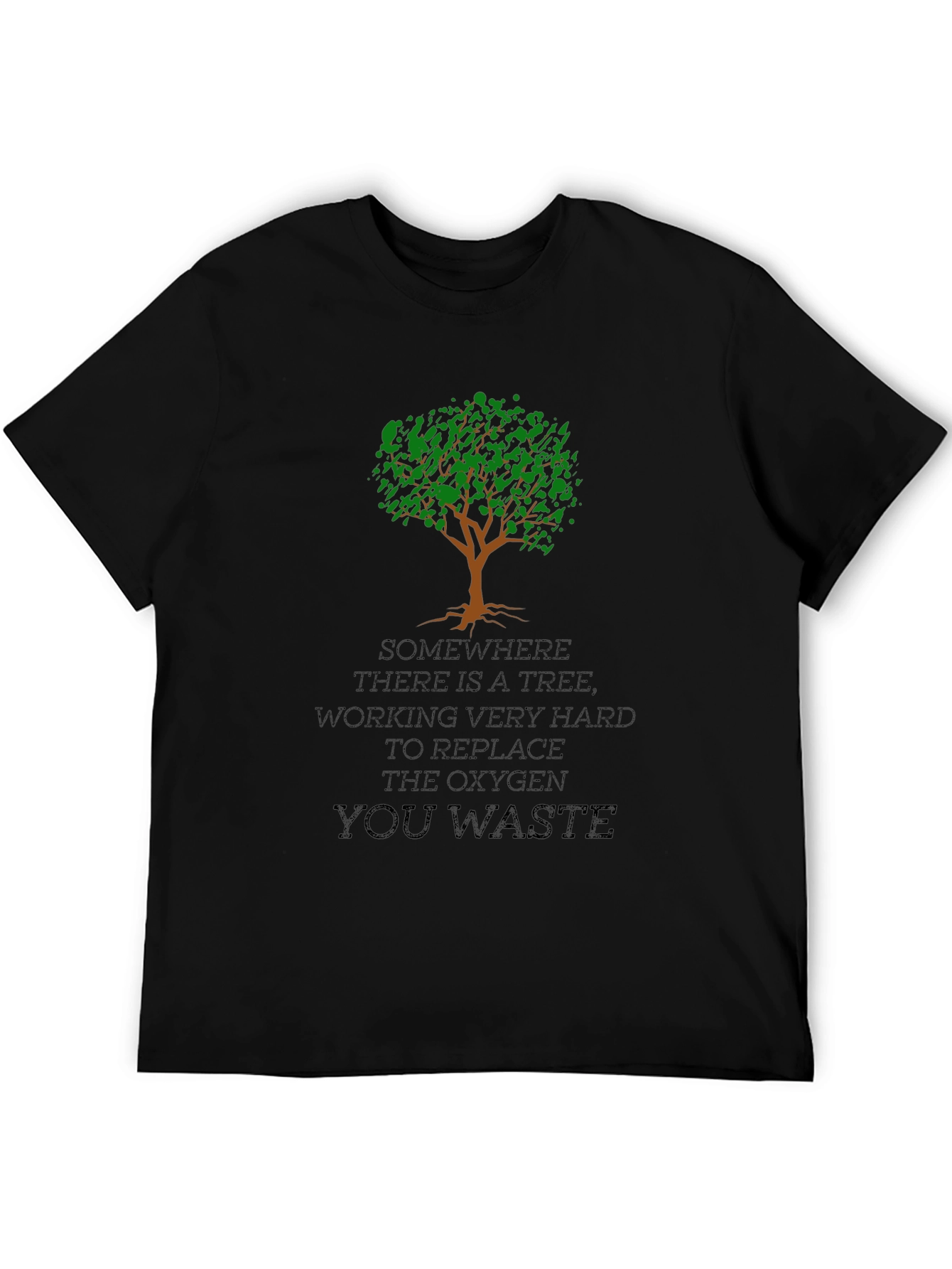 Black Funny Tree Oxygen T-Shirt view 5