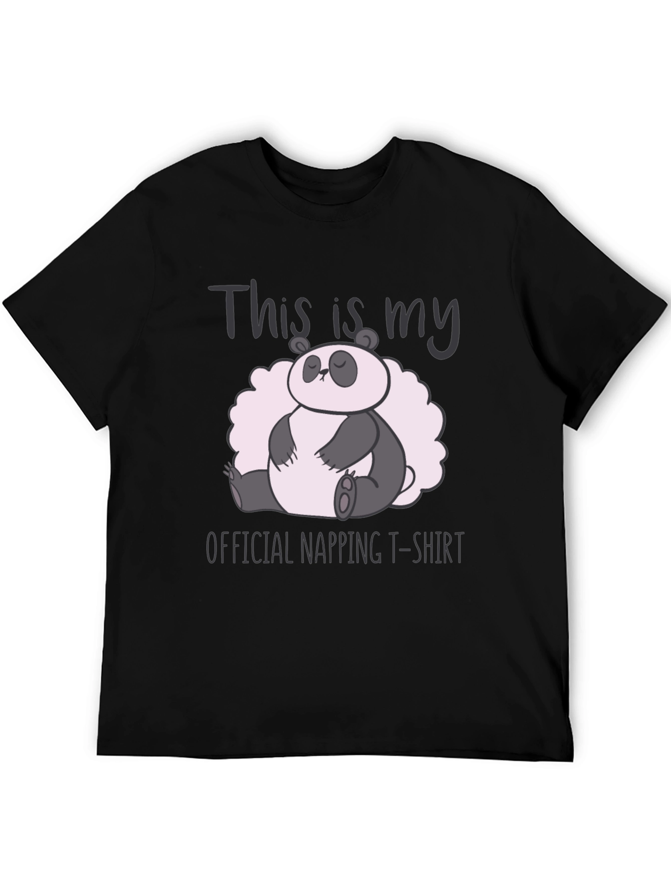 Black Panda Napping T-Shirt - Comfy Sleepwear view 5
