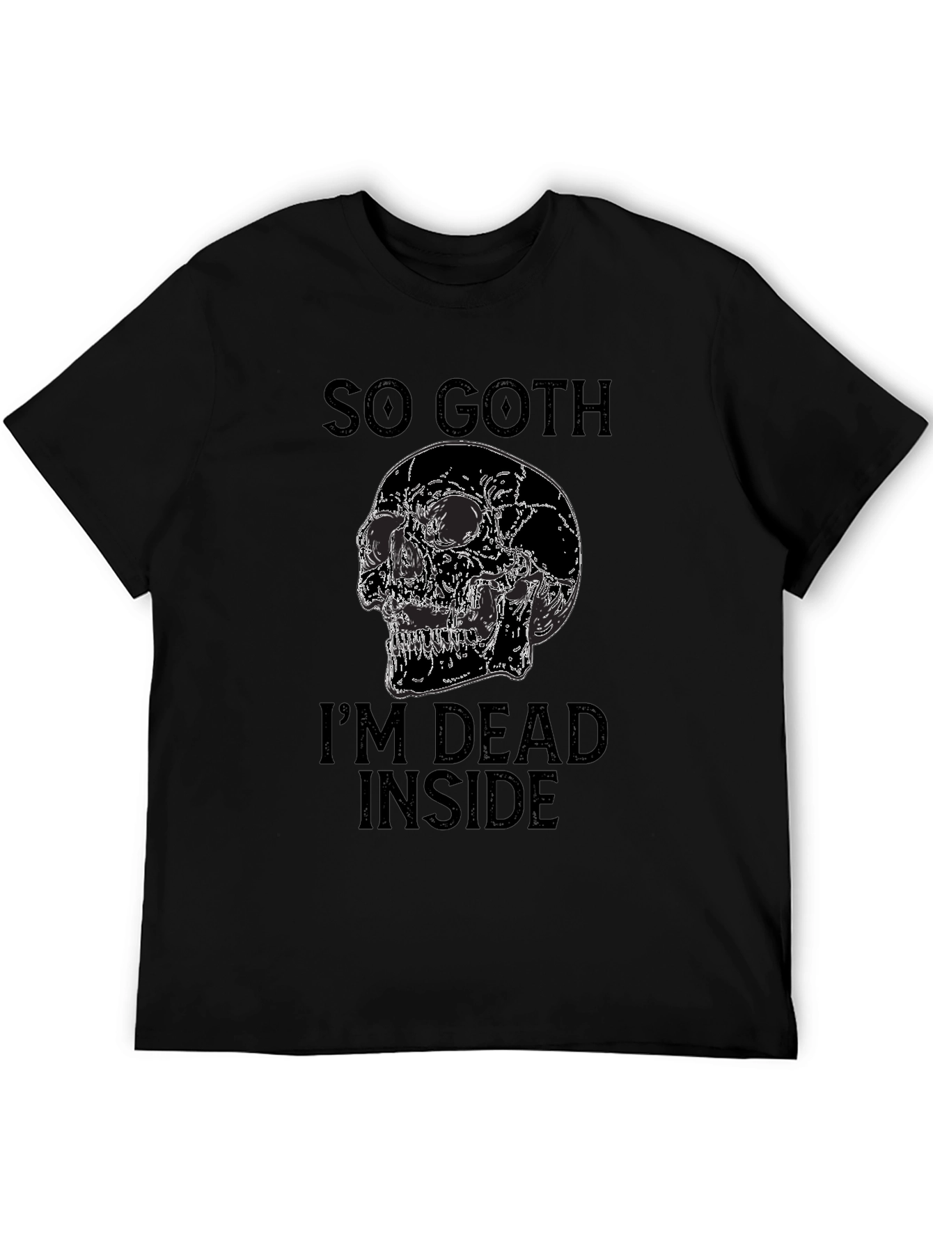 Black So Goth I'm Dead Inside Black Graphic Tee view 5