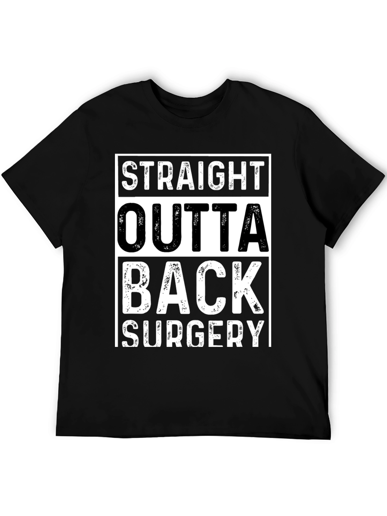 Black Straight Outta Back Surgery T-Shirt view 5