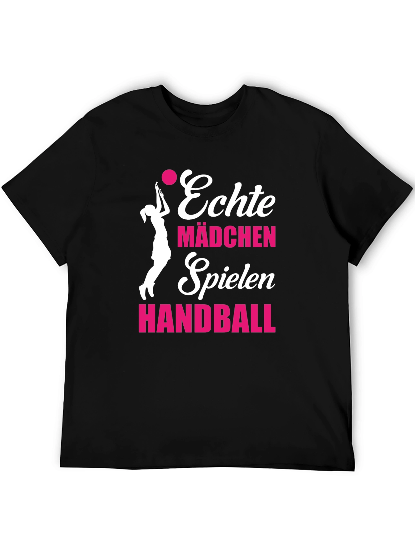 Black Echte Mädchen Handball T-Shirt - Black view 5