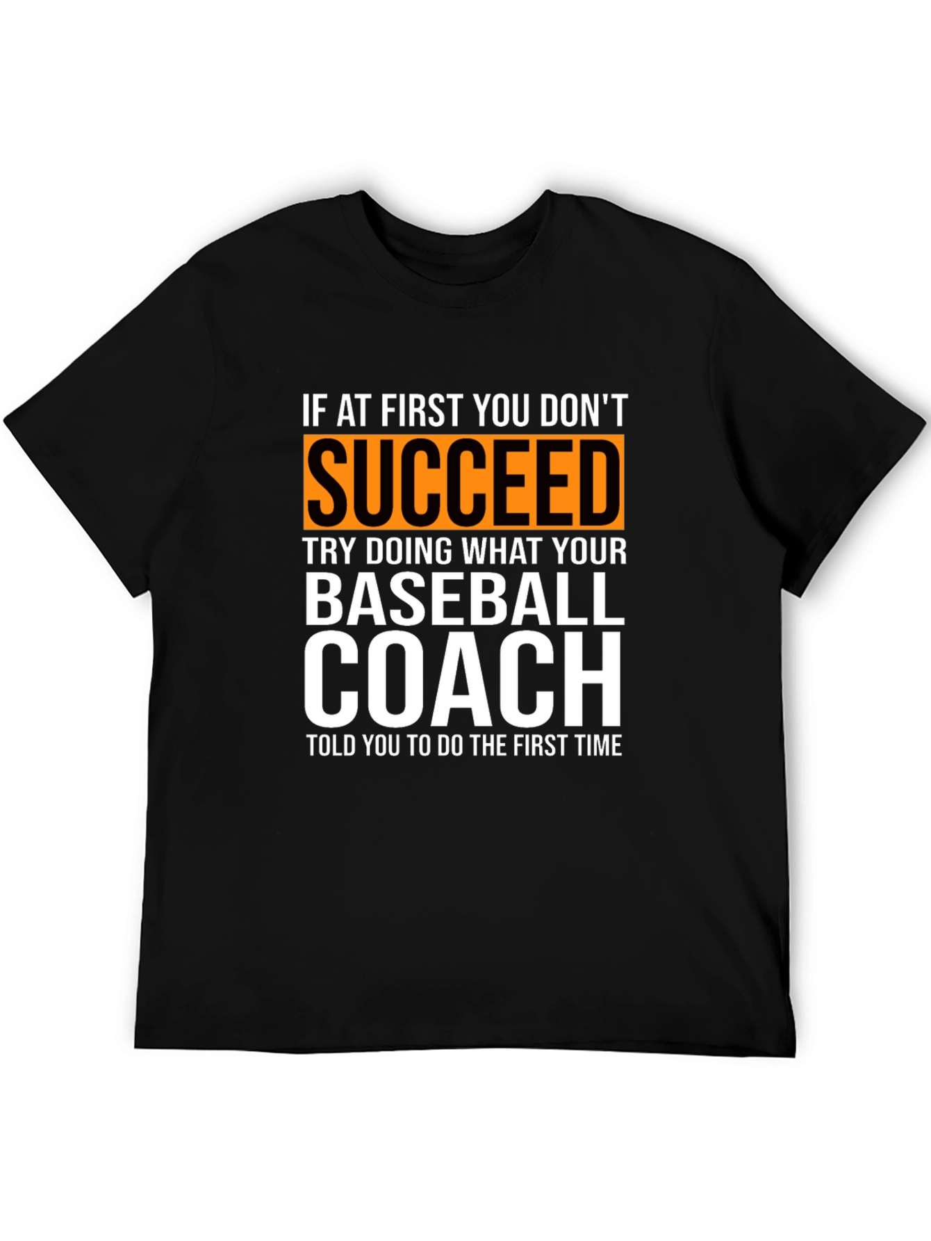 Black Baseball Coach T-Shirt view 5