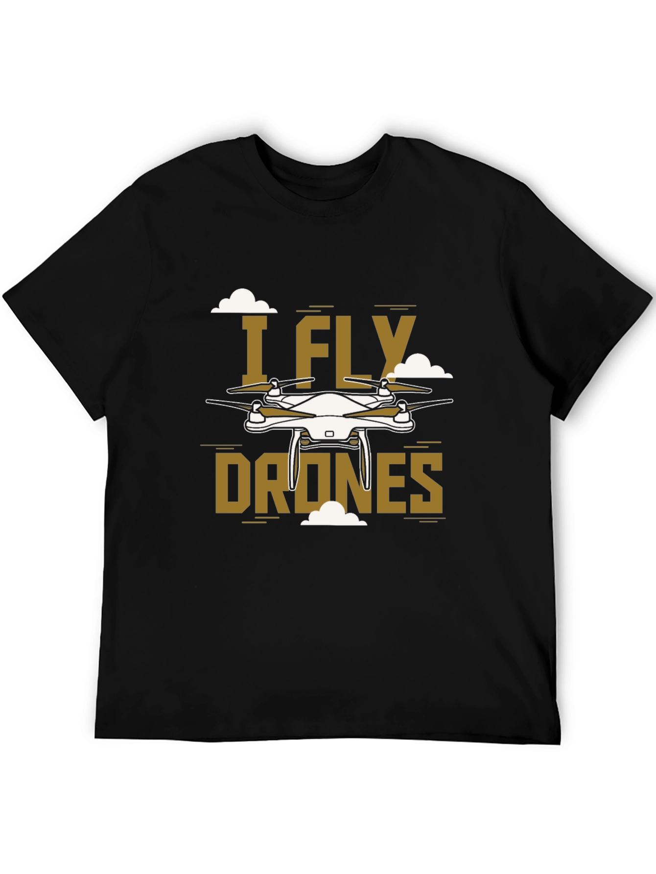 Black I Fly Drones Graphic Tee - Unique Drone Design view 5