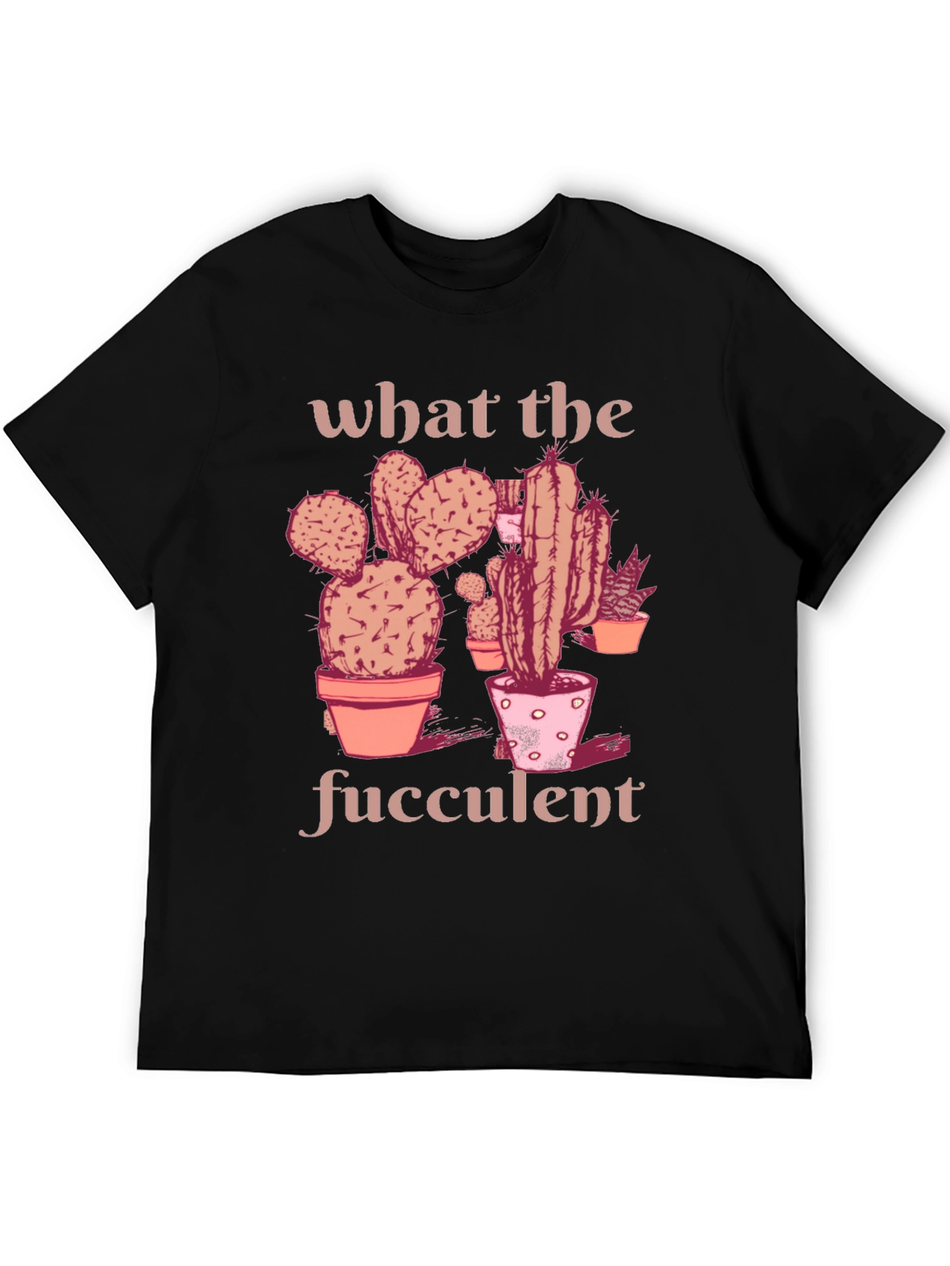 Black What the Fucculent T-Shirt - Black Graphic Tee view 5
