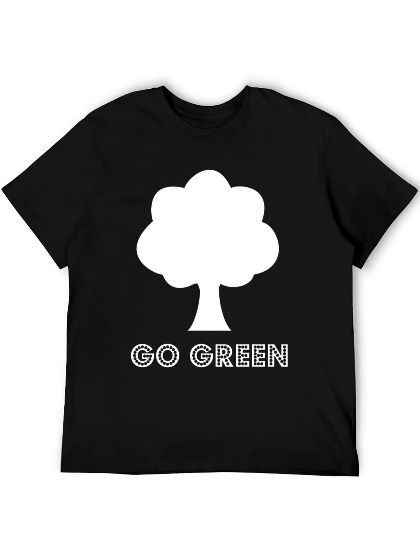 Black Go Green Tree Graphic Tee - Eco-Friendly Design view 5