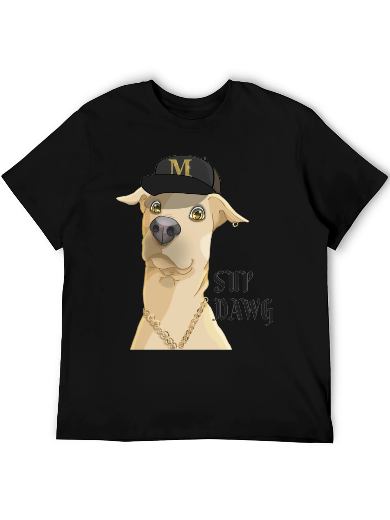 Black Funny Dog Graphic T-Shirt view 5