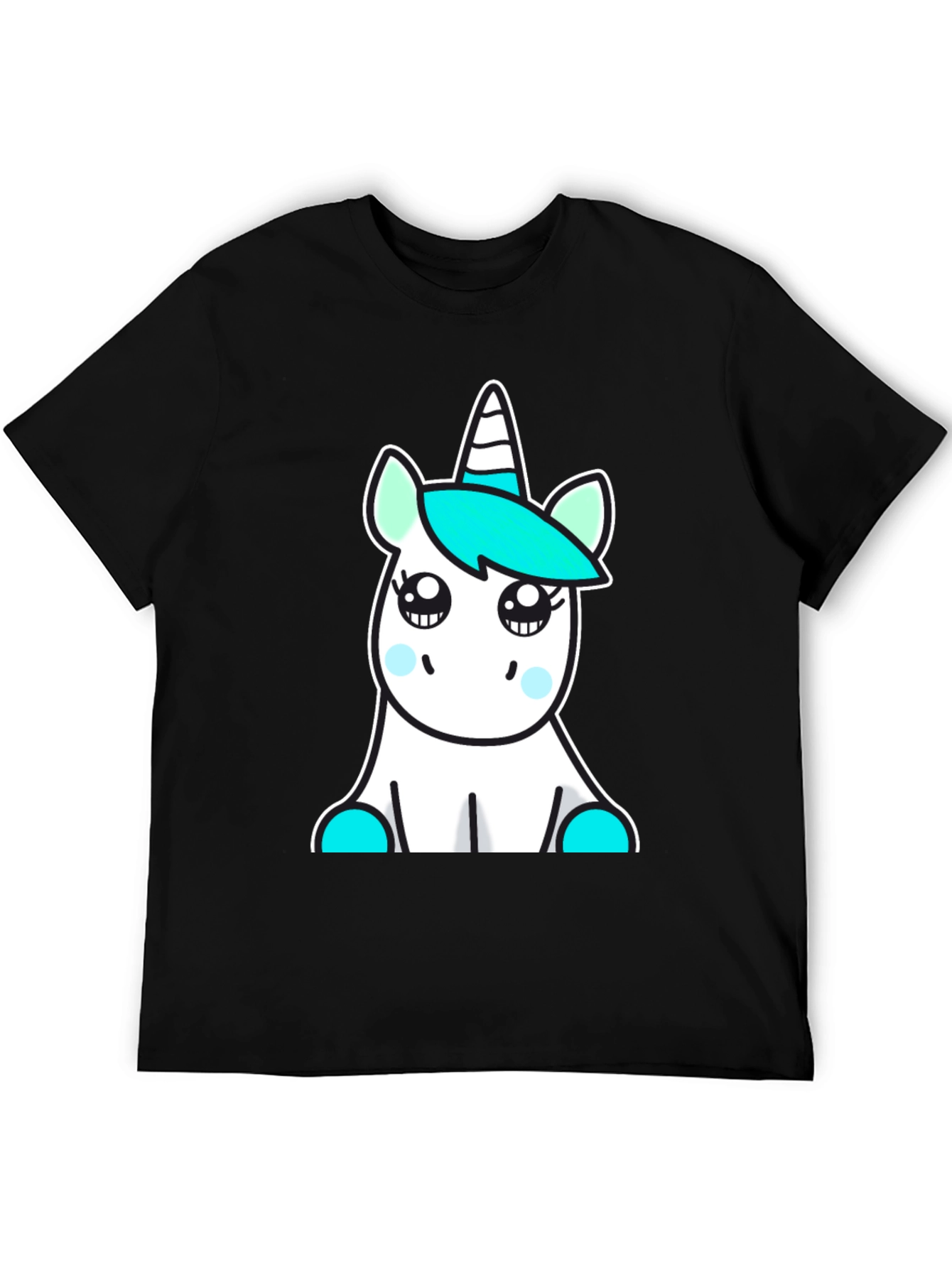 Black Cute Unicorn Graphic Tee - Soft Cotton Blend view 5
