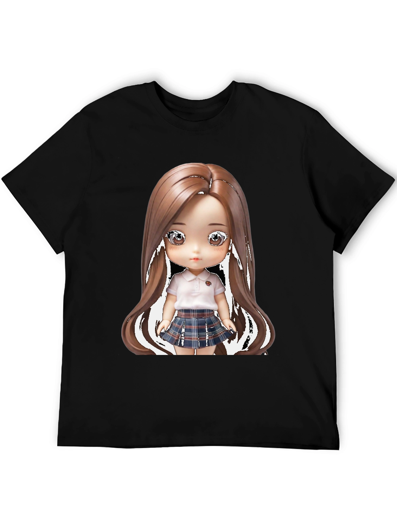 Black Anime Doll Graphic Tee - Stylish & Unique! view 5
