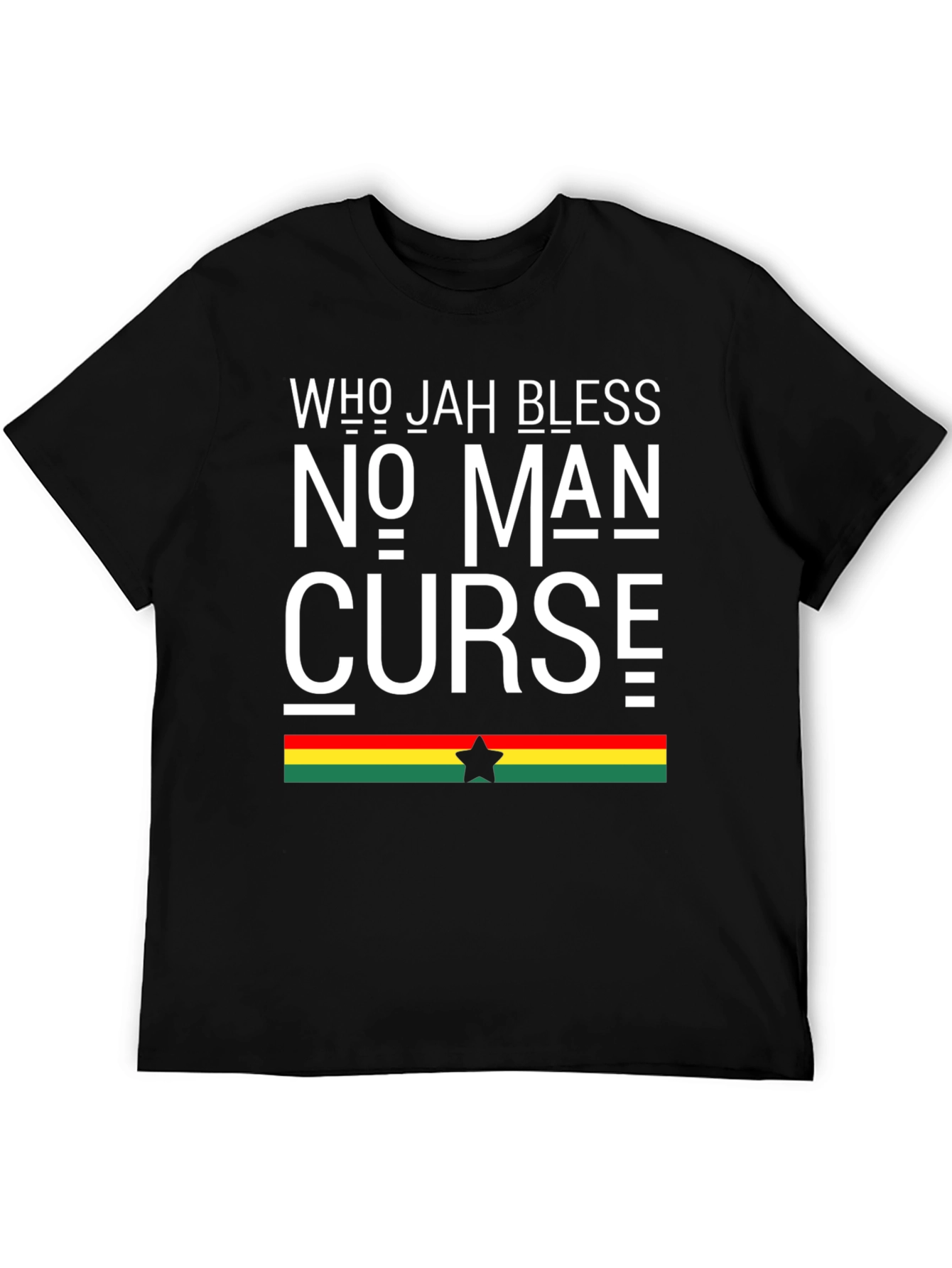 Black Who Jah Bless No Man Curse Graphic Tee view 5