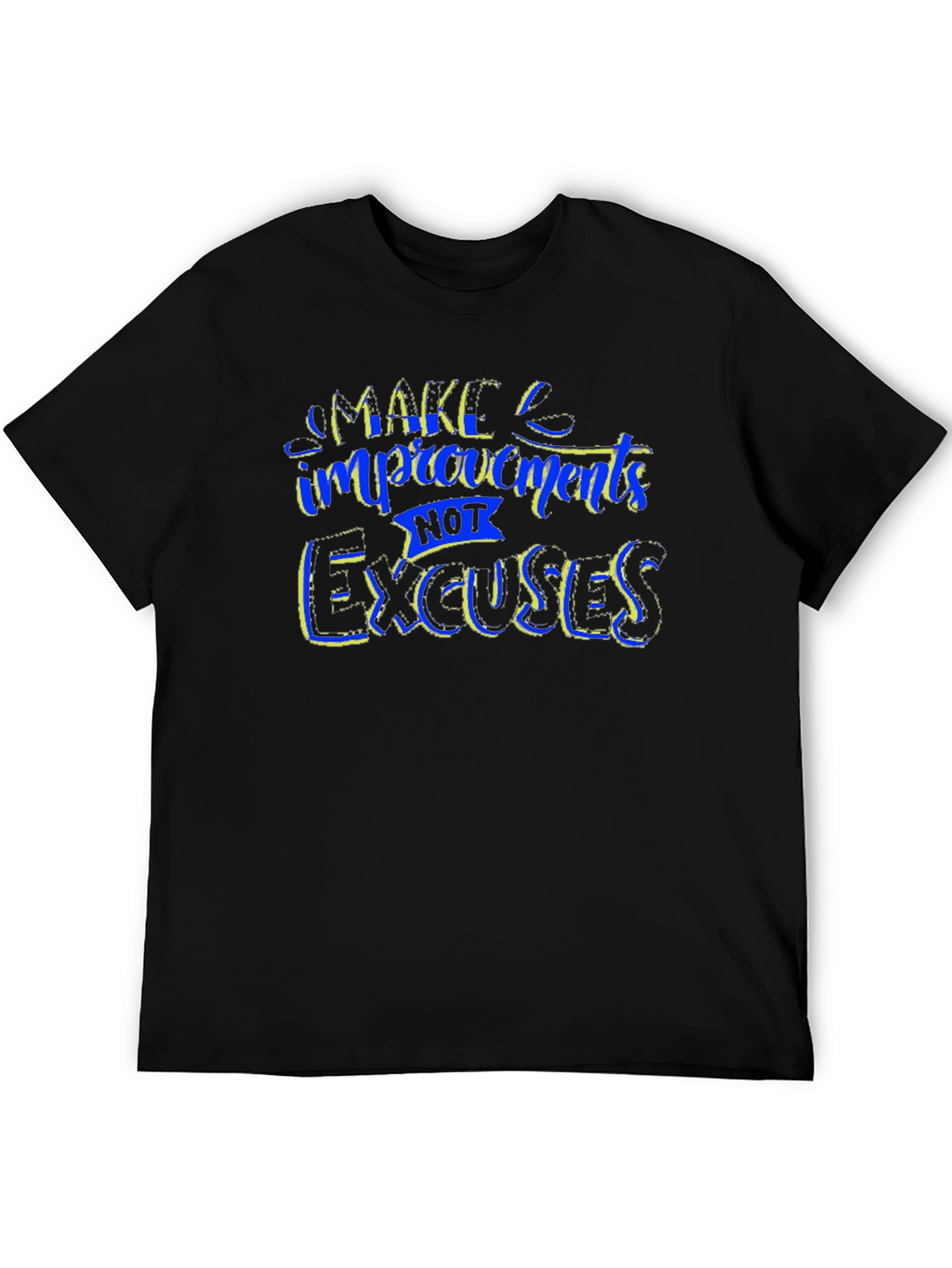 Black Motivational Graphic T-Shirt - Make Improvements view 5