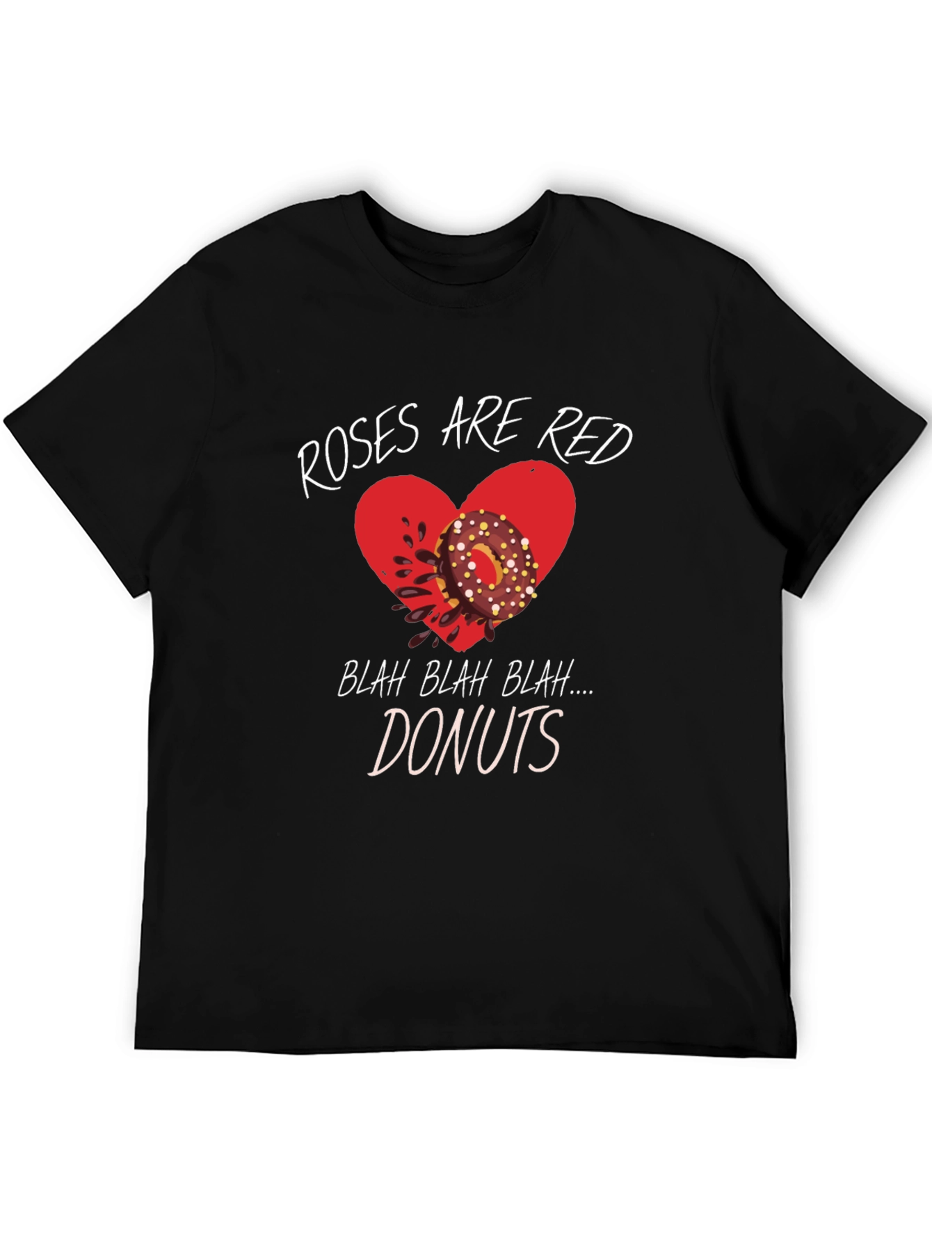 Black Roses Are Red Donuts T-Shirt - Funny Valentine's Day view 5