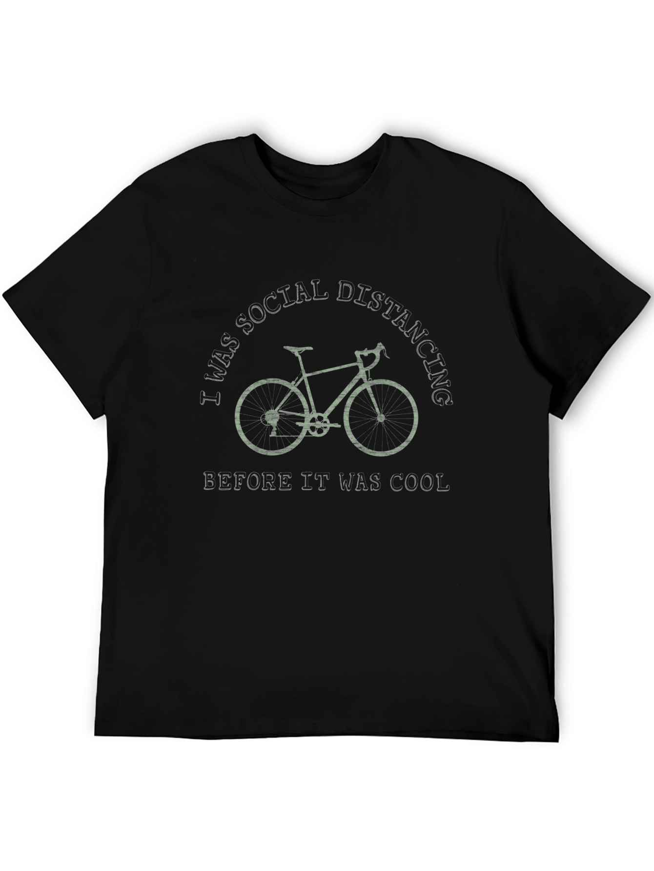 Black Social Distancing Bike T-Shirt - Before It Was Cool view 5