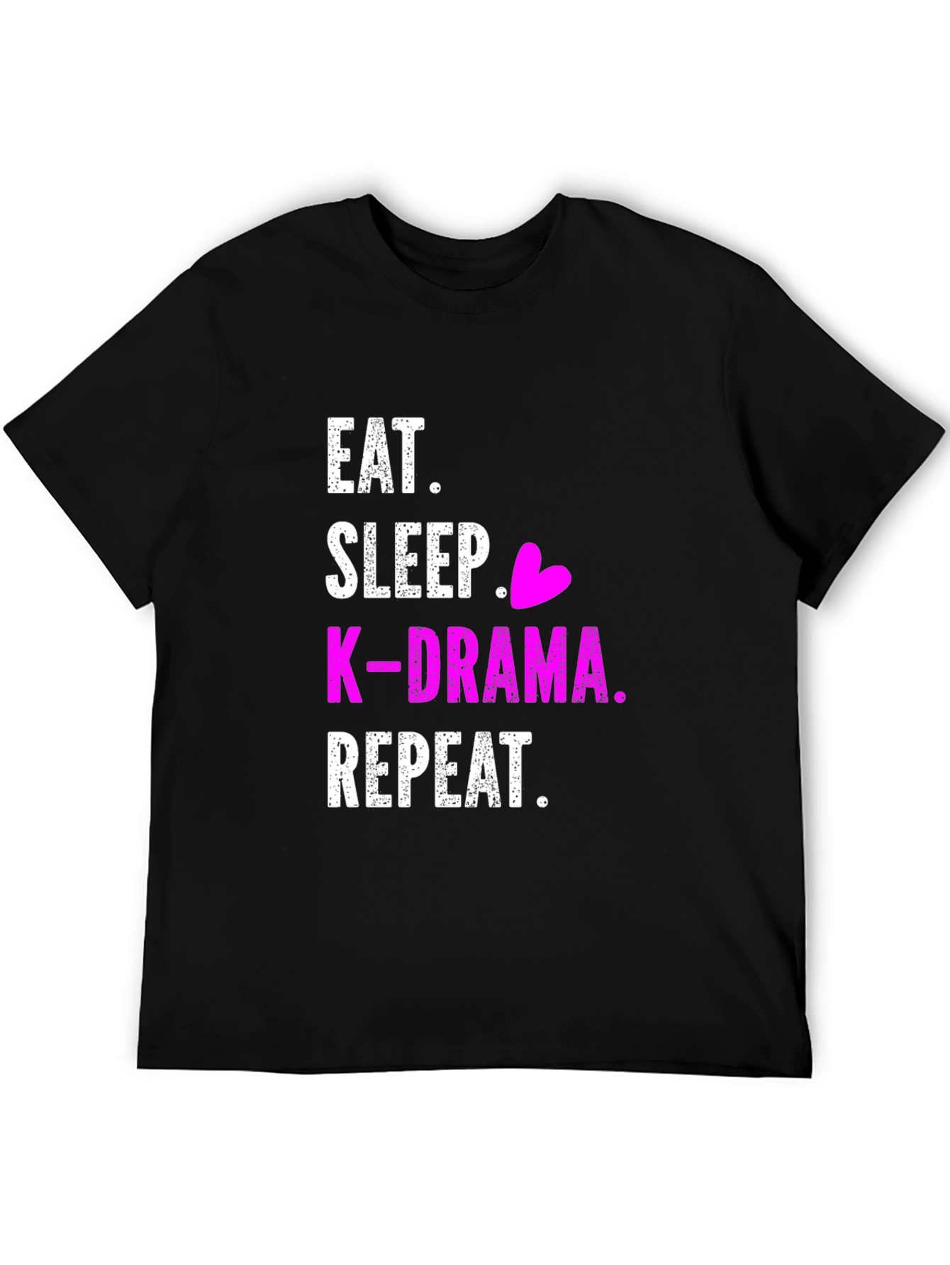 Eat Sleep K-Drama Repeat Black T-Shirt - 5