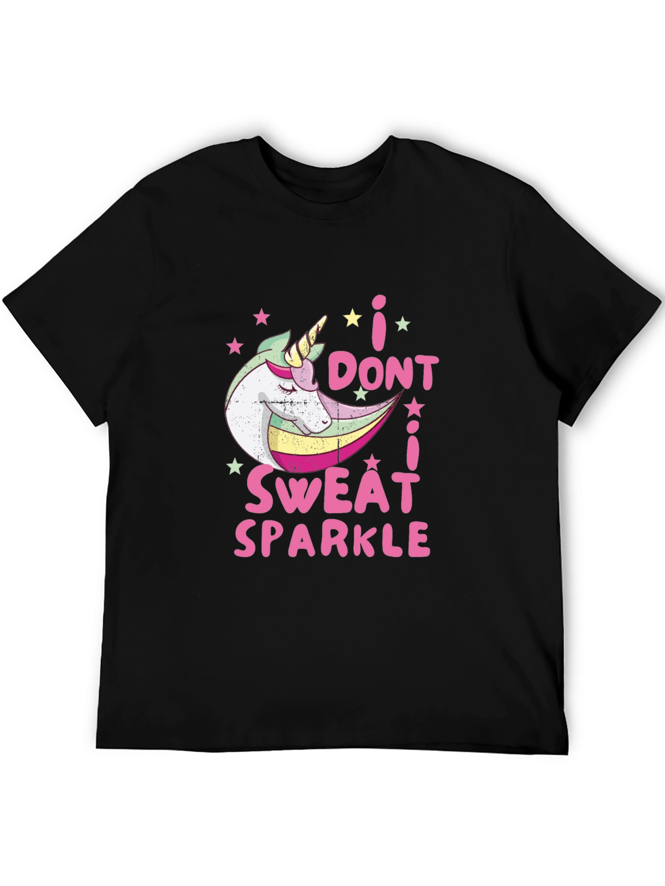 Black I Don't Sweat I Sparkle T-Shirt view 5