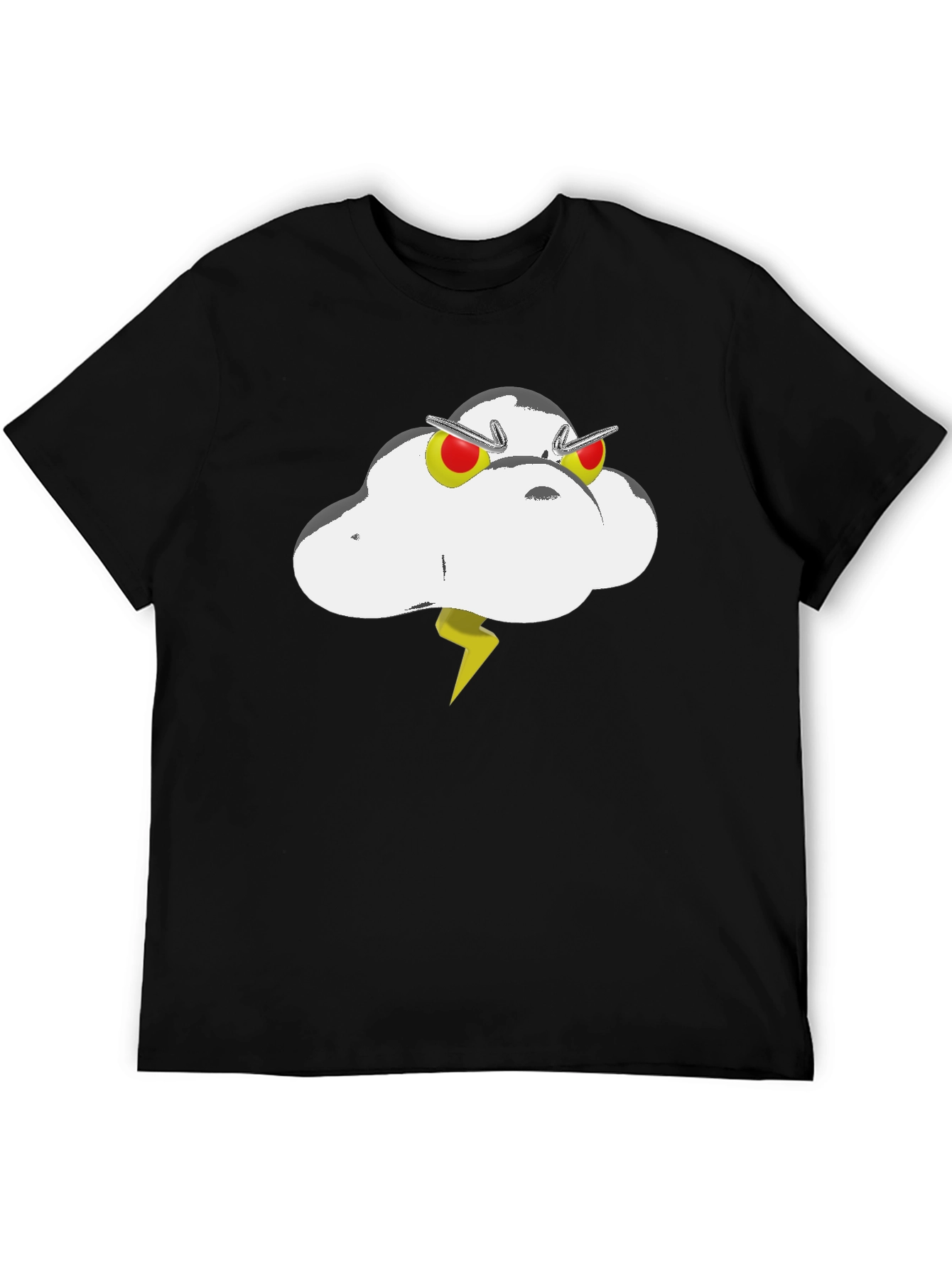 Black Cartoon Cloud Graphic Tee - Black view 5