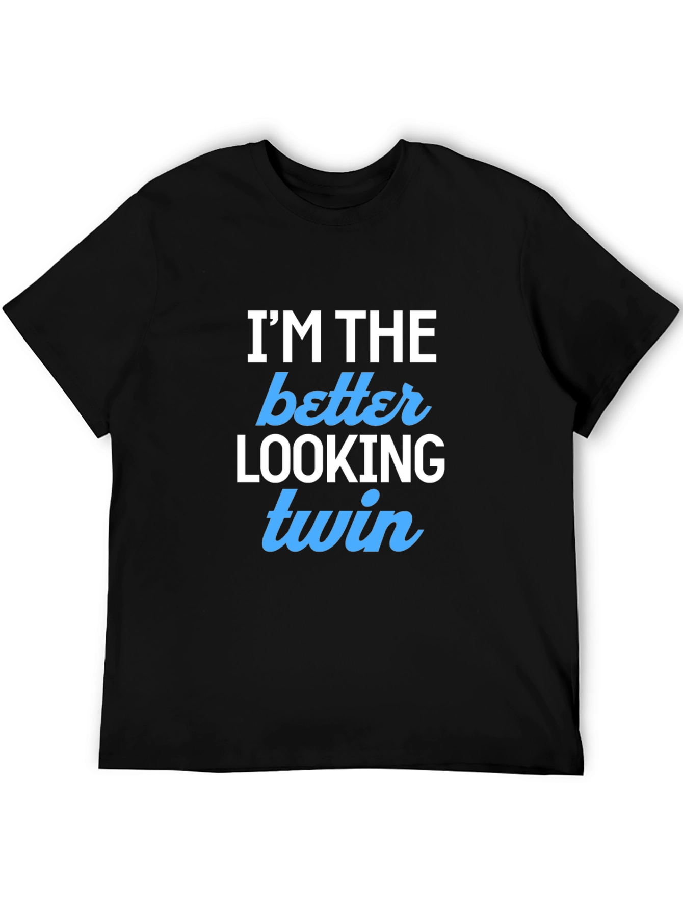 Black Better Looking Twin Black Graphic Tee view 5