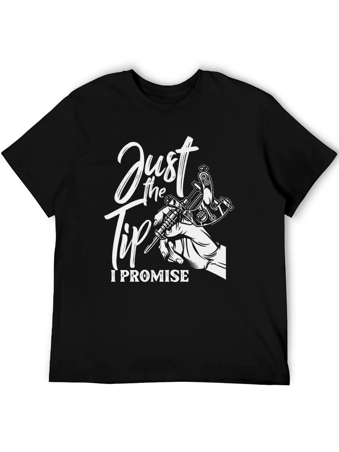Black Just the Tip I Promise Tattoo T-Shirt view 5