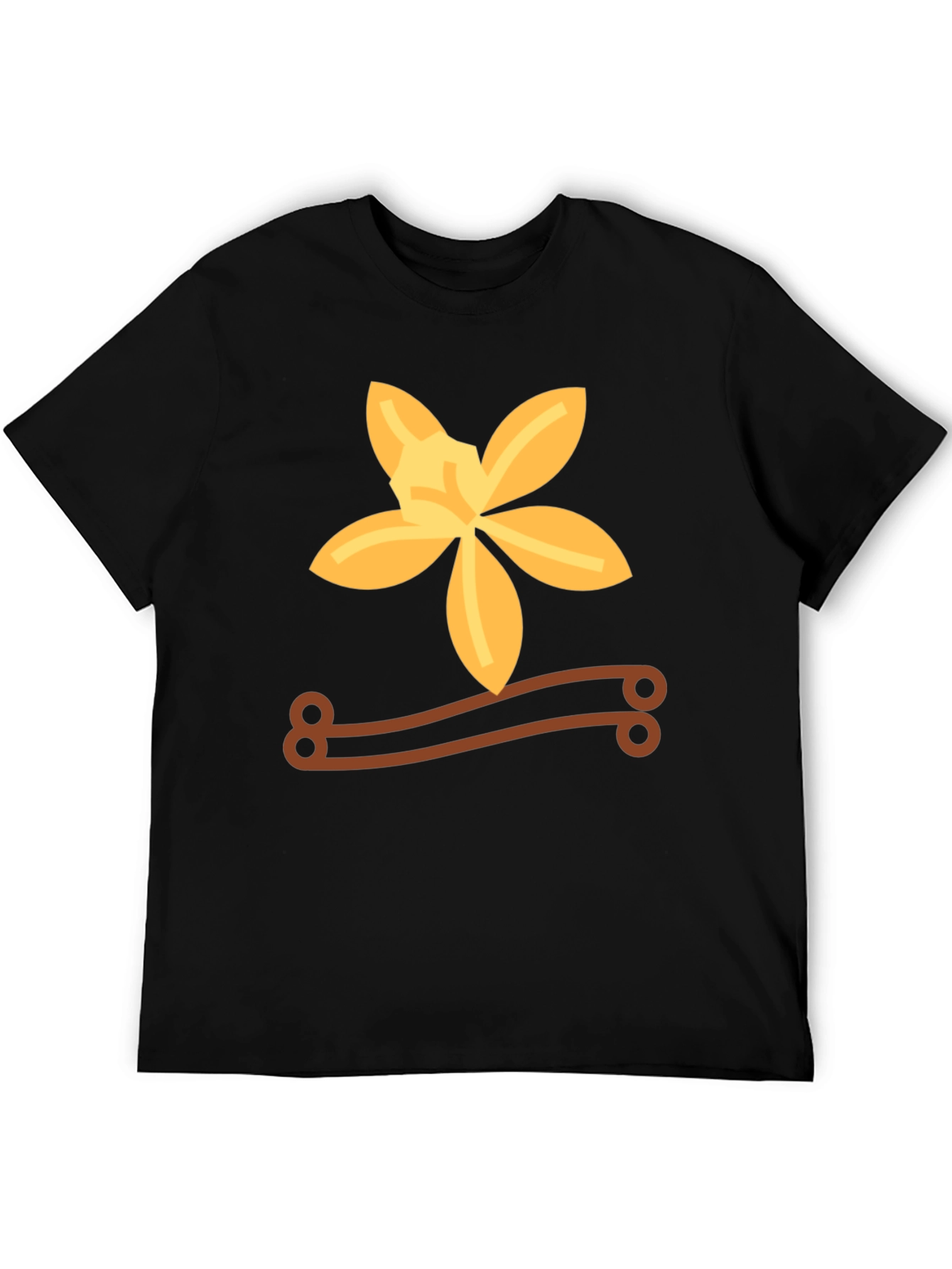Black Vanilla Flower Black Graphic Tee view 5