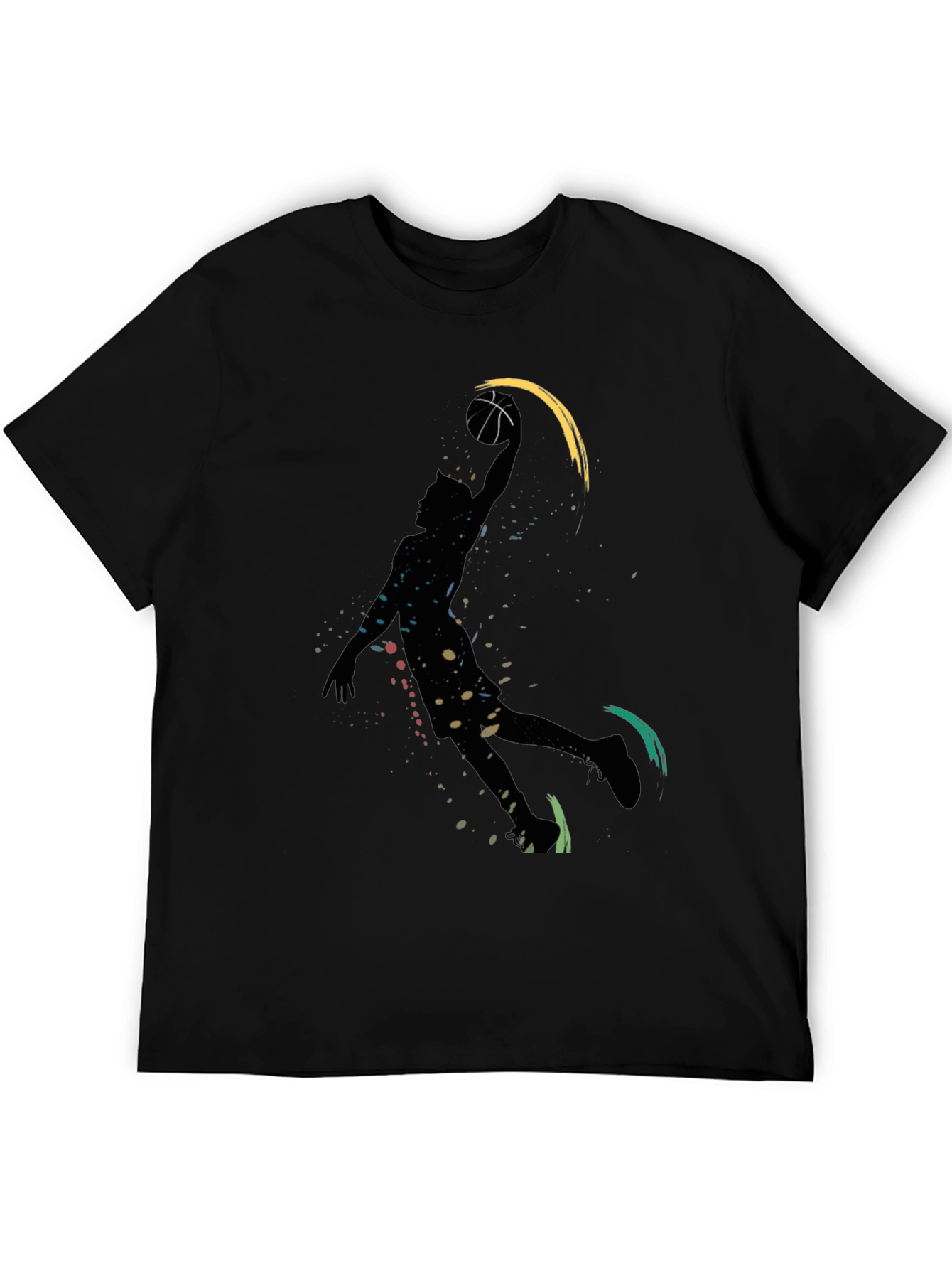 Black Basketball Silhouette Graphic T-Shirt view 5