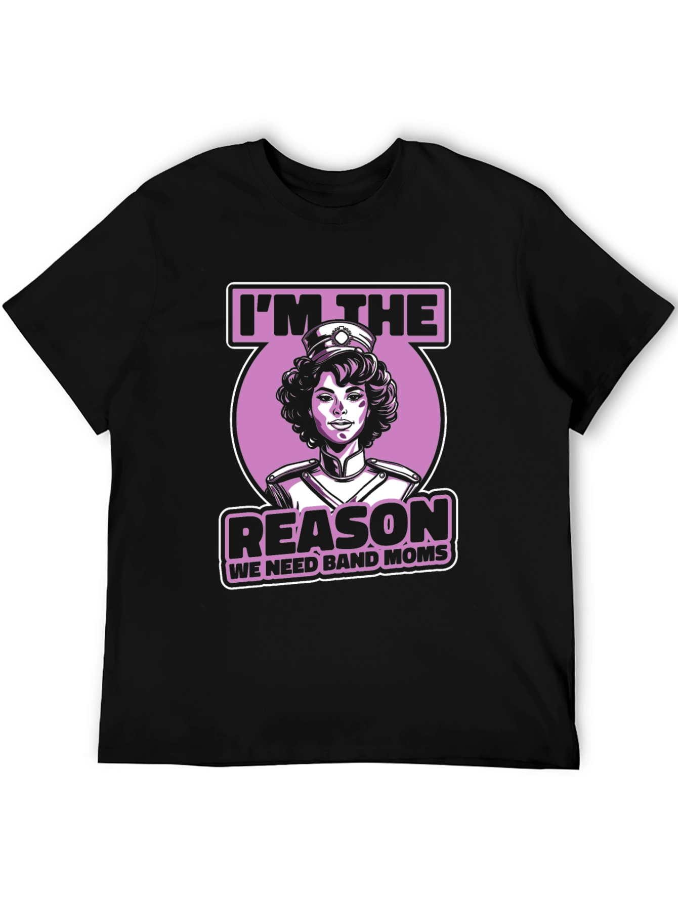 Black Band Mom Graphic T-Shirt - Reason We Need Band Moms view 5