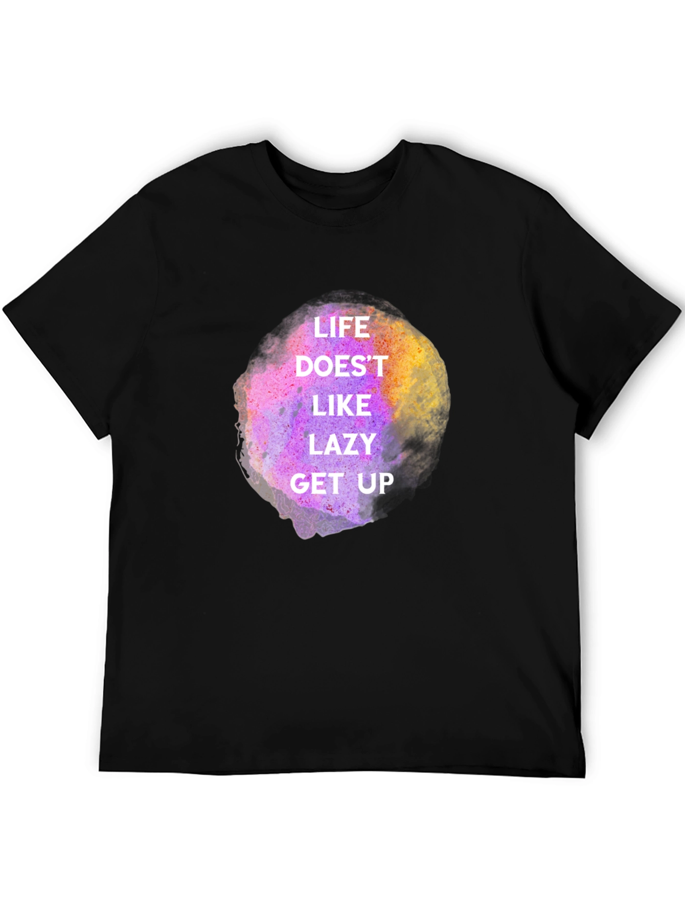 Black Life Doesn't Like Lazy Get Up Graphic Tee - Black view 5