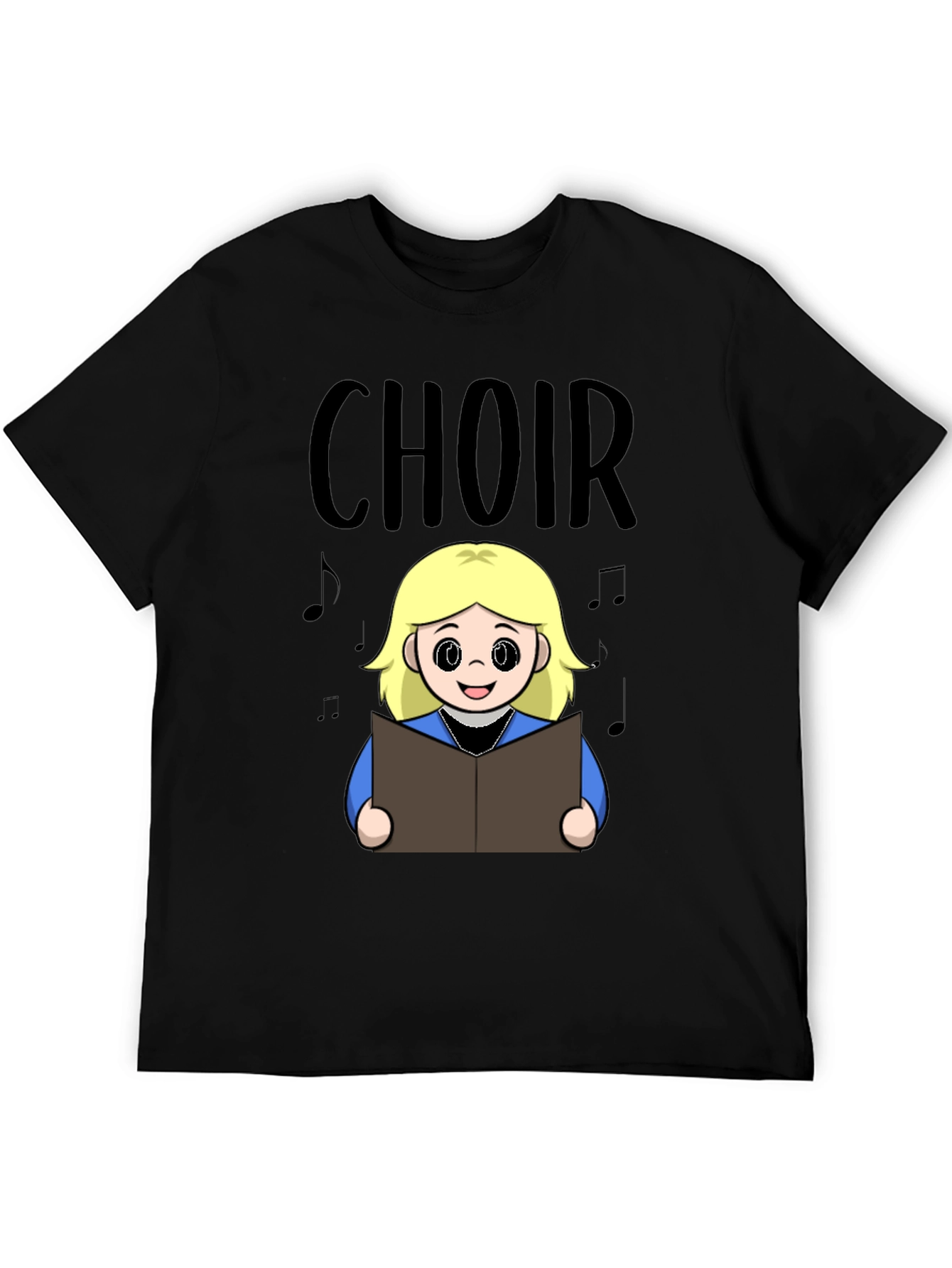 Black Choir Girl Cartoon T-Shirt view 5