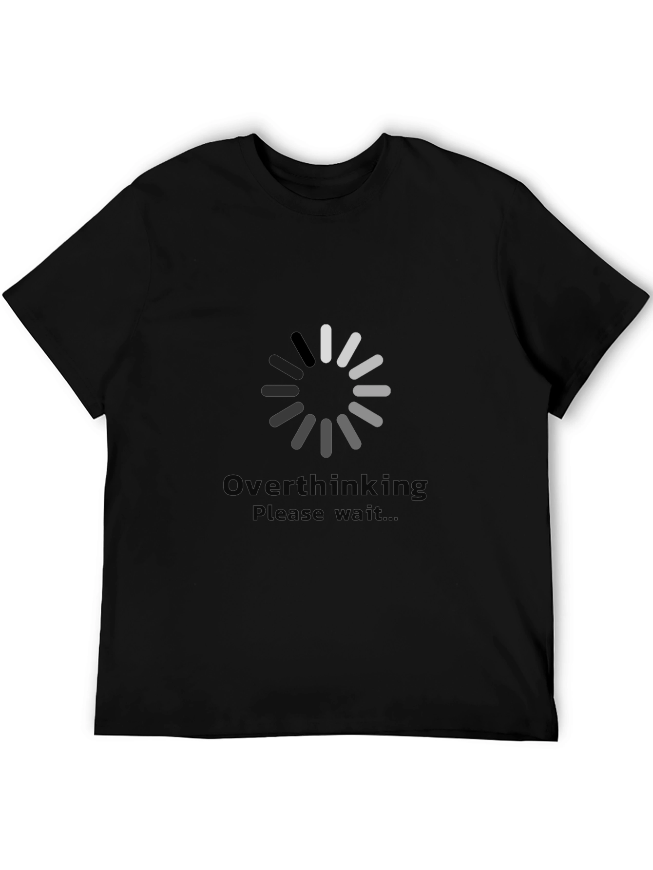 Black Overthinking Loading T-Shirt - Soft Cotton Tee view 5
