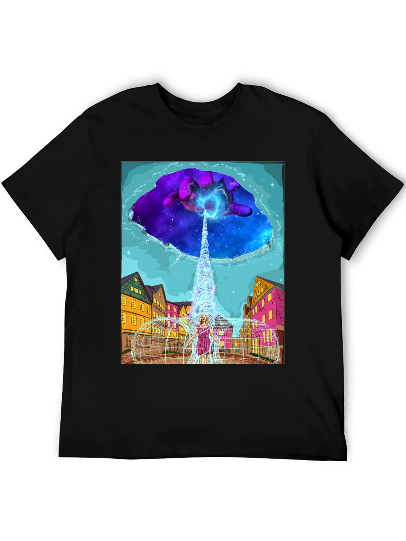 Black Cosmic Portal T-Shirt - Unique Graphic Tee view 5