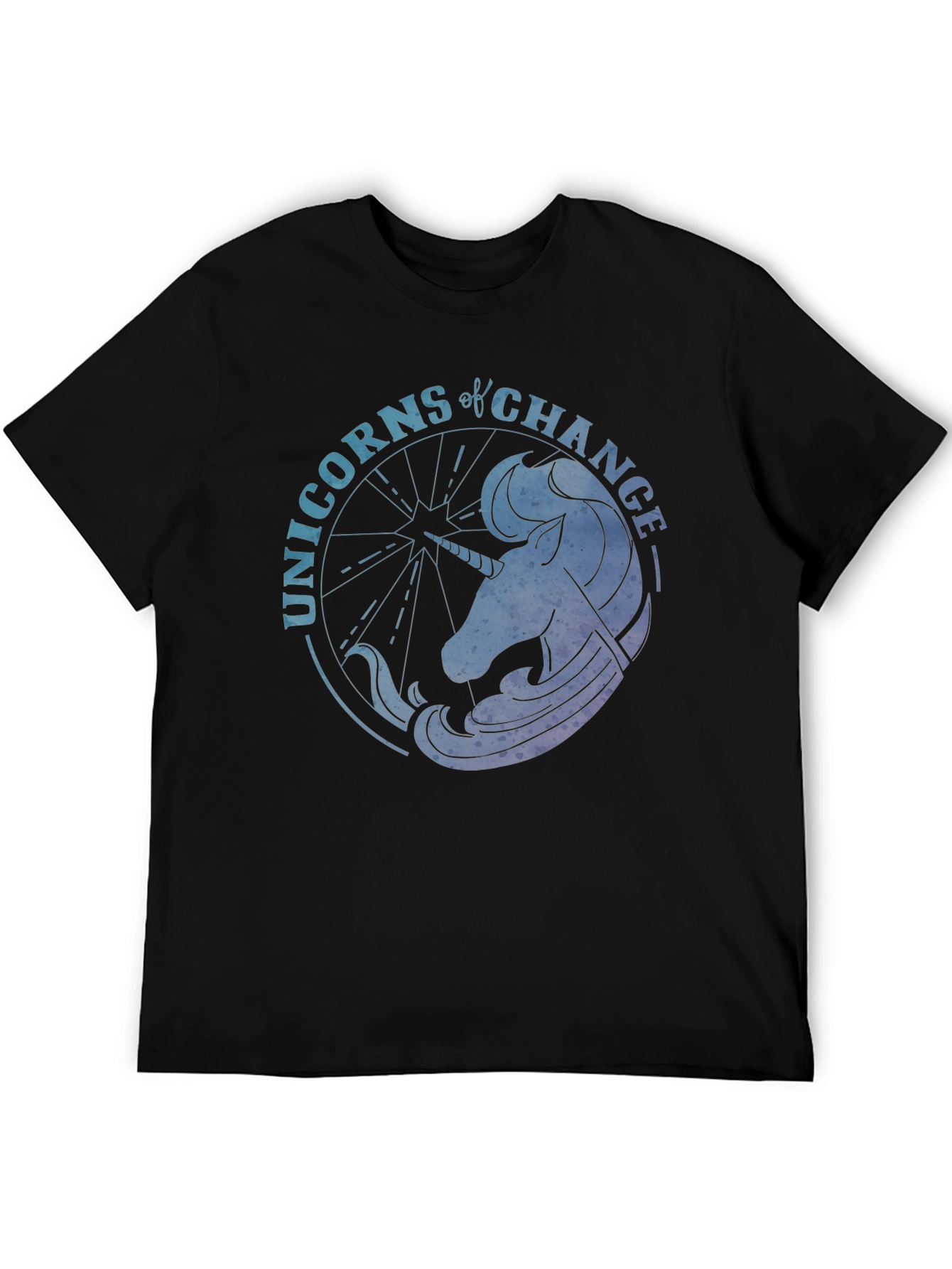 Black Unicorns of Change Black T-Shirt view 5