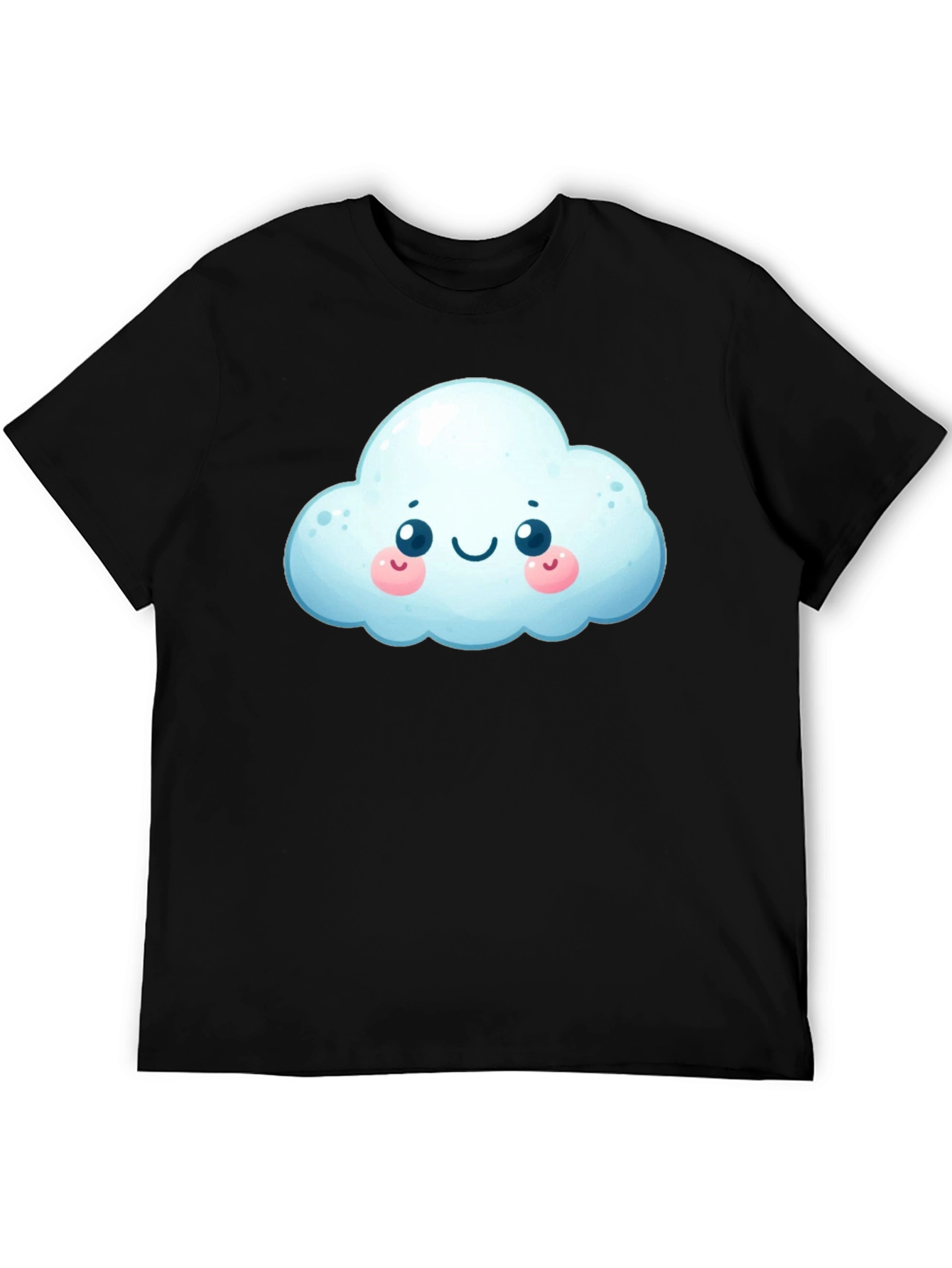 Black Cute Cloud Graphic T-Shirt - Black Cotton Tee view 5