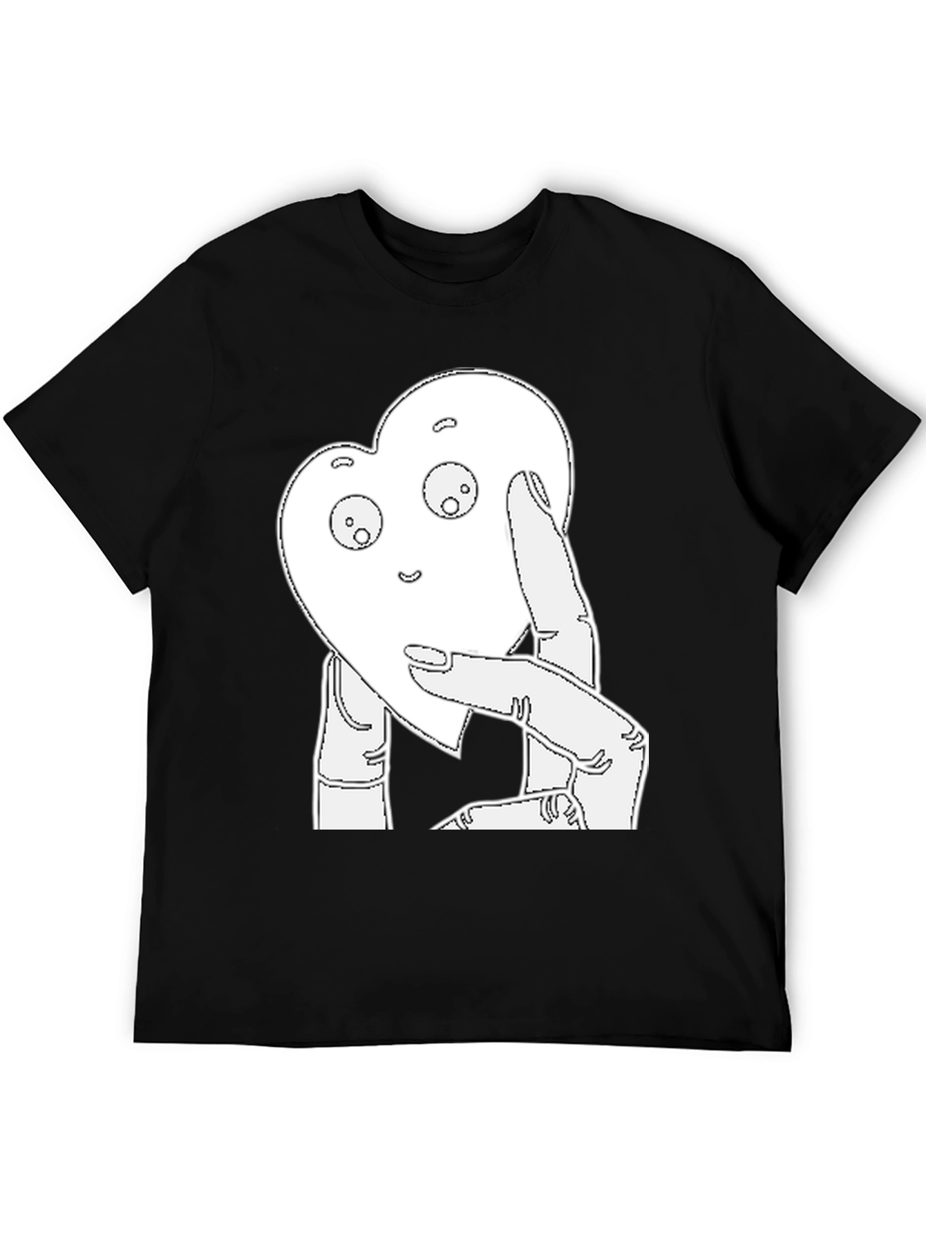 Black Heart-Shaped Friend Graphic Tee - Black view 5