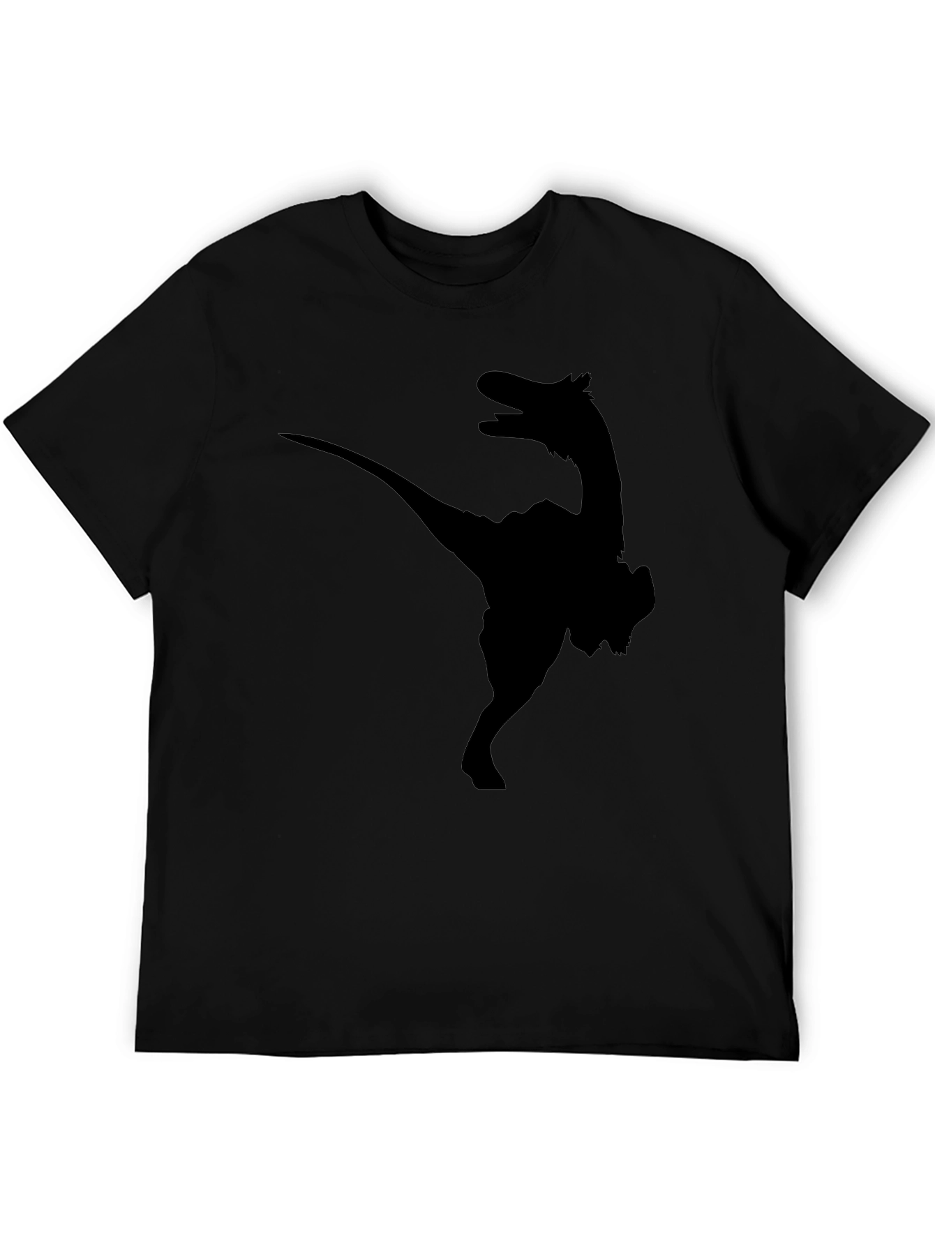 Black Dino Silhouette Black T-Shirt view 5