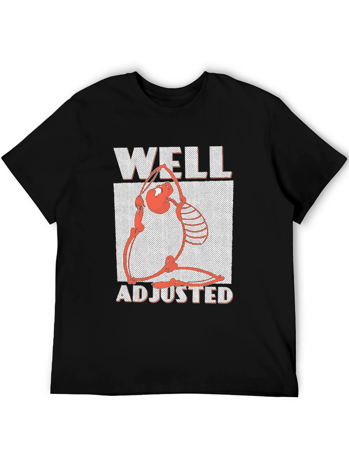 Black Well Adjusted Graphic Tee - Funny Skeleton Yoga Shirt view 5
