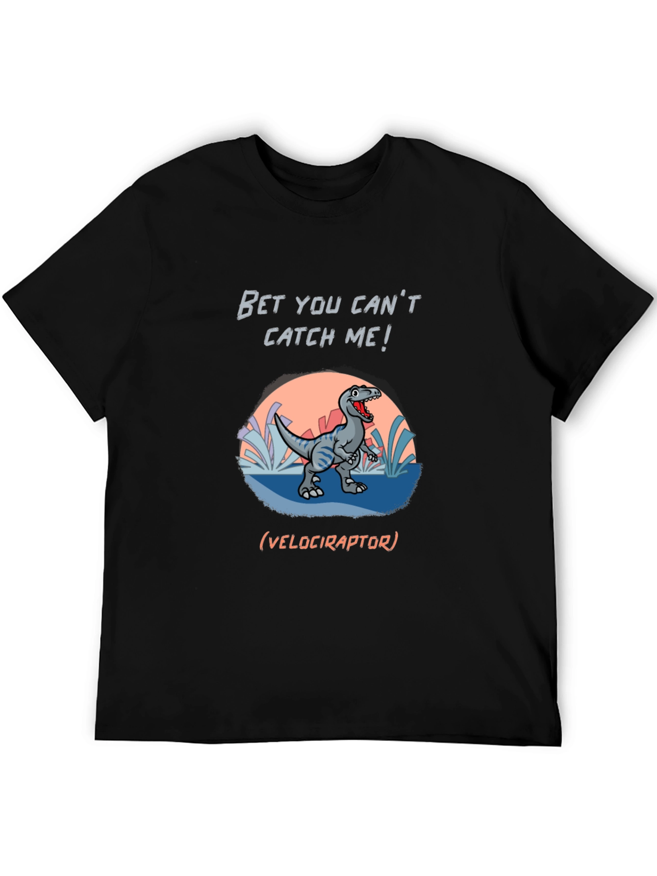 Black Dinosaur Graphic T-Shirt - Bet You Can't Catch Me! view 5